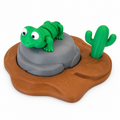 3D Printed Green Lizard Desert Playset