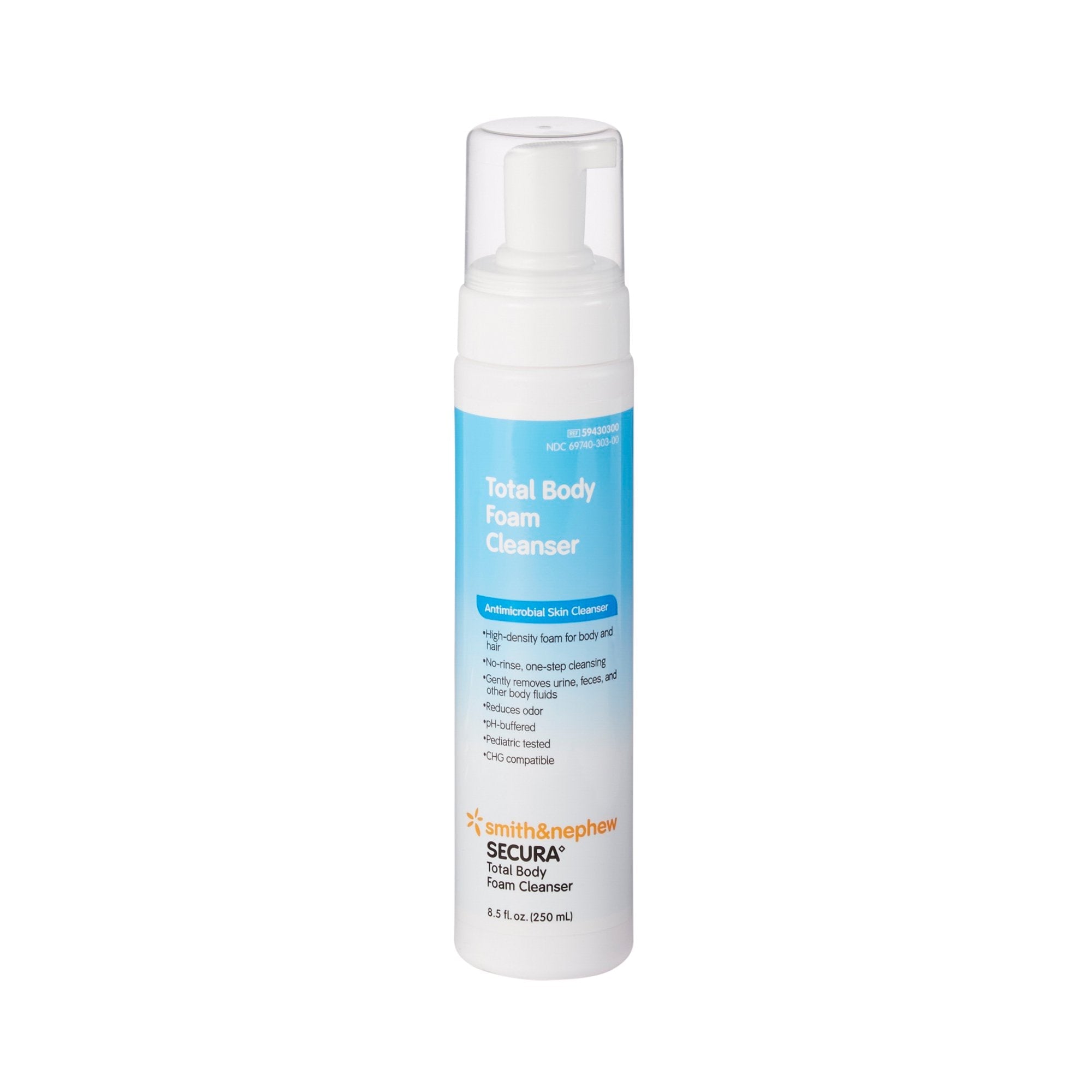 Secura Rinse-Free Foaming Body Wash, Antimicrobial, Scented, 8.5-oz. Pump Bottle 59430300
