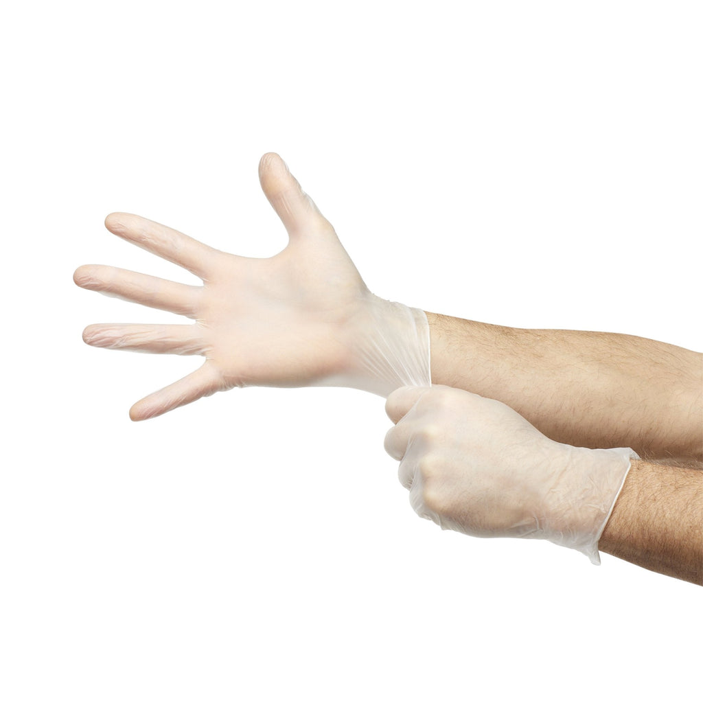 McKesson Confiderm® Vinyl Exam Glove, Large, Clear 14-168