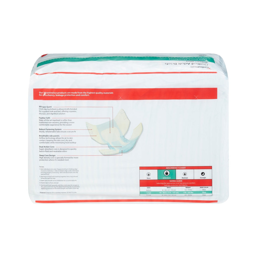 Wings™ Ultra Quilted Extra Heavy Absorbency Incontinence Brief, Large 77074