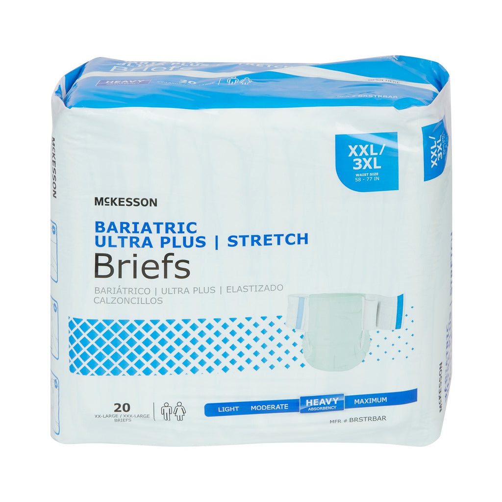 McKesson Ultra Plus Stretch Heavy Absorbency Incontinence Brief, Bariatric BRSTRBAR