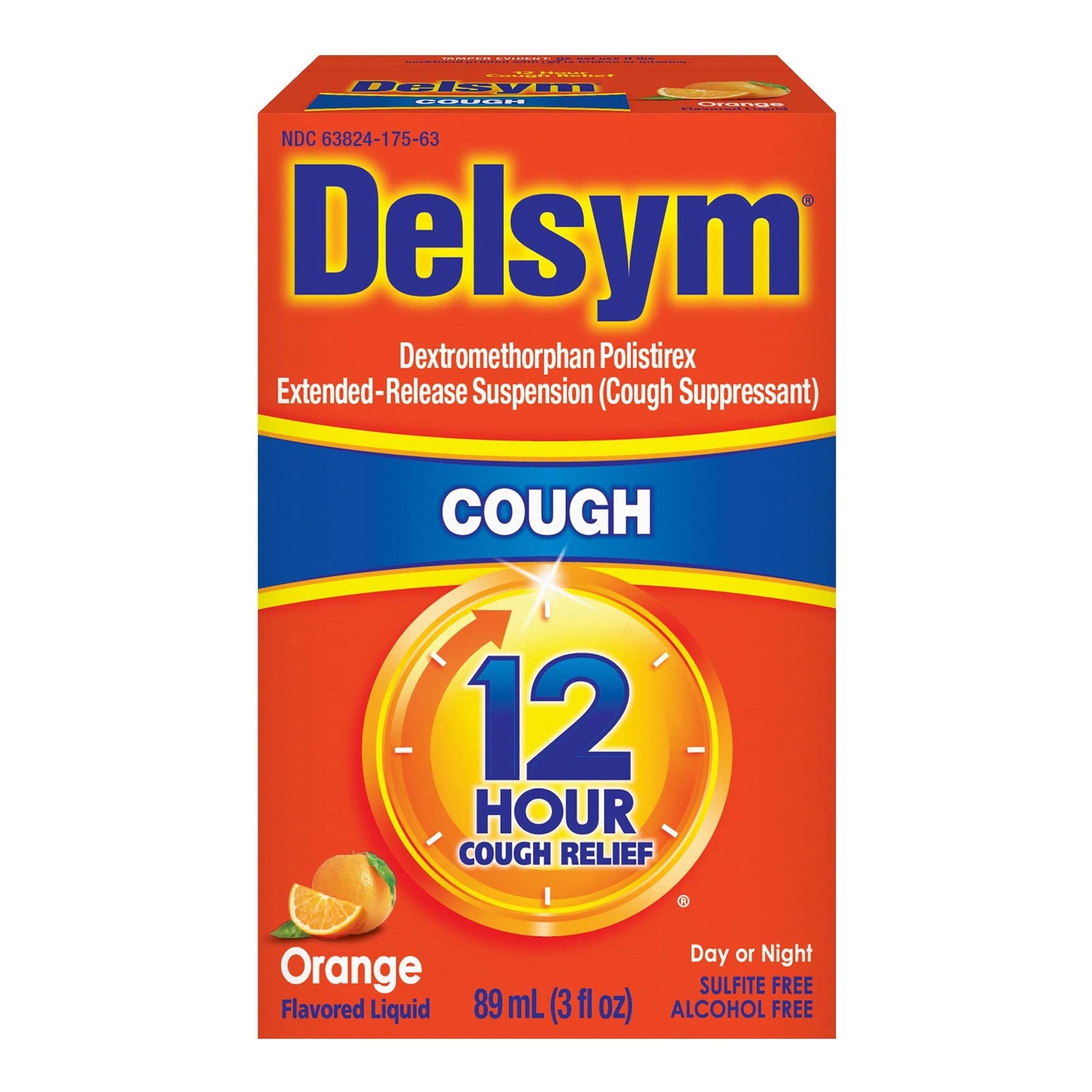 Delsym® 12 Hour Cough Relief, Orange Flavor 63824017563