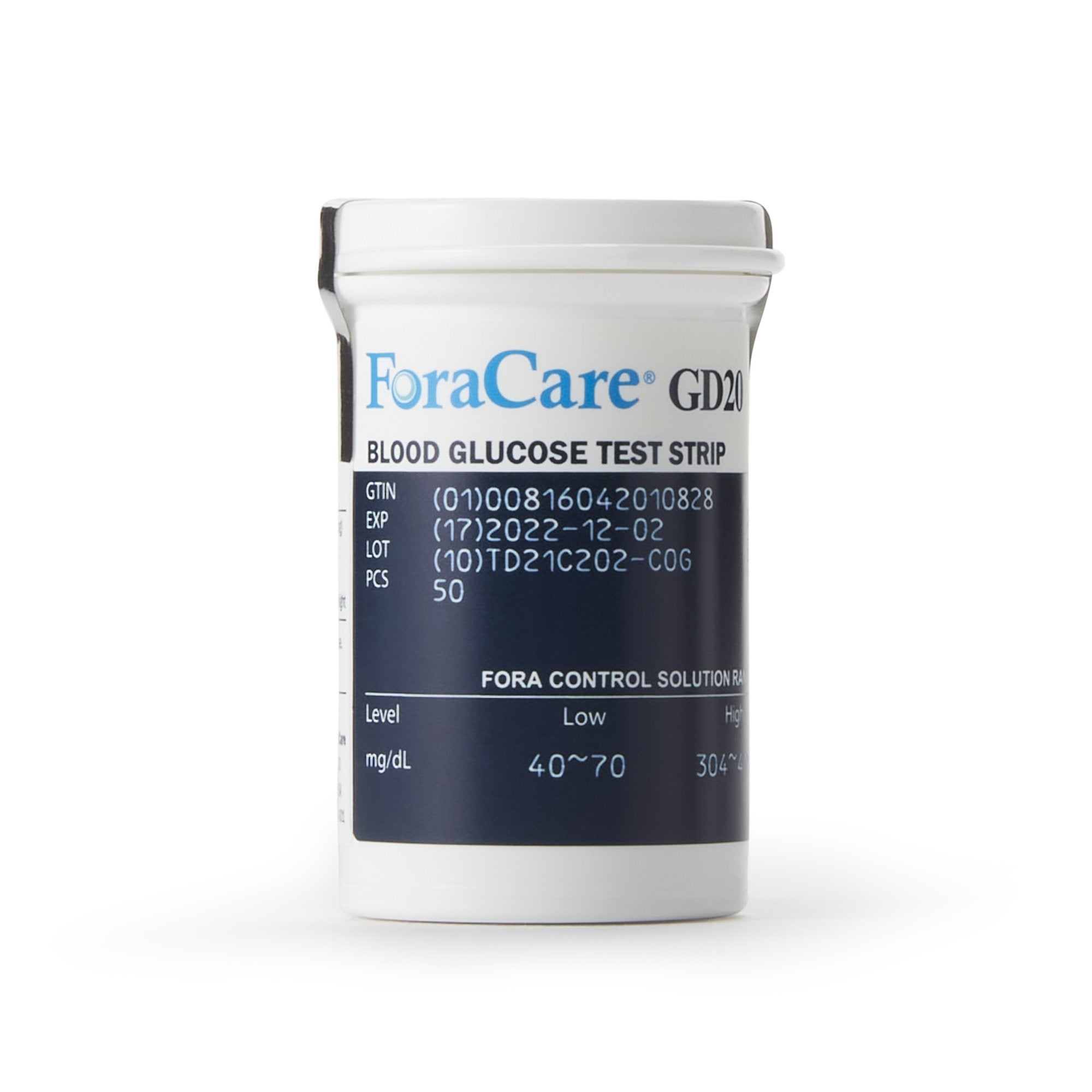 FORA GD20 Blood Glucose Test Strips GD20FS50