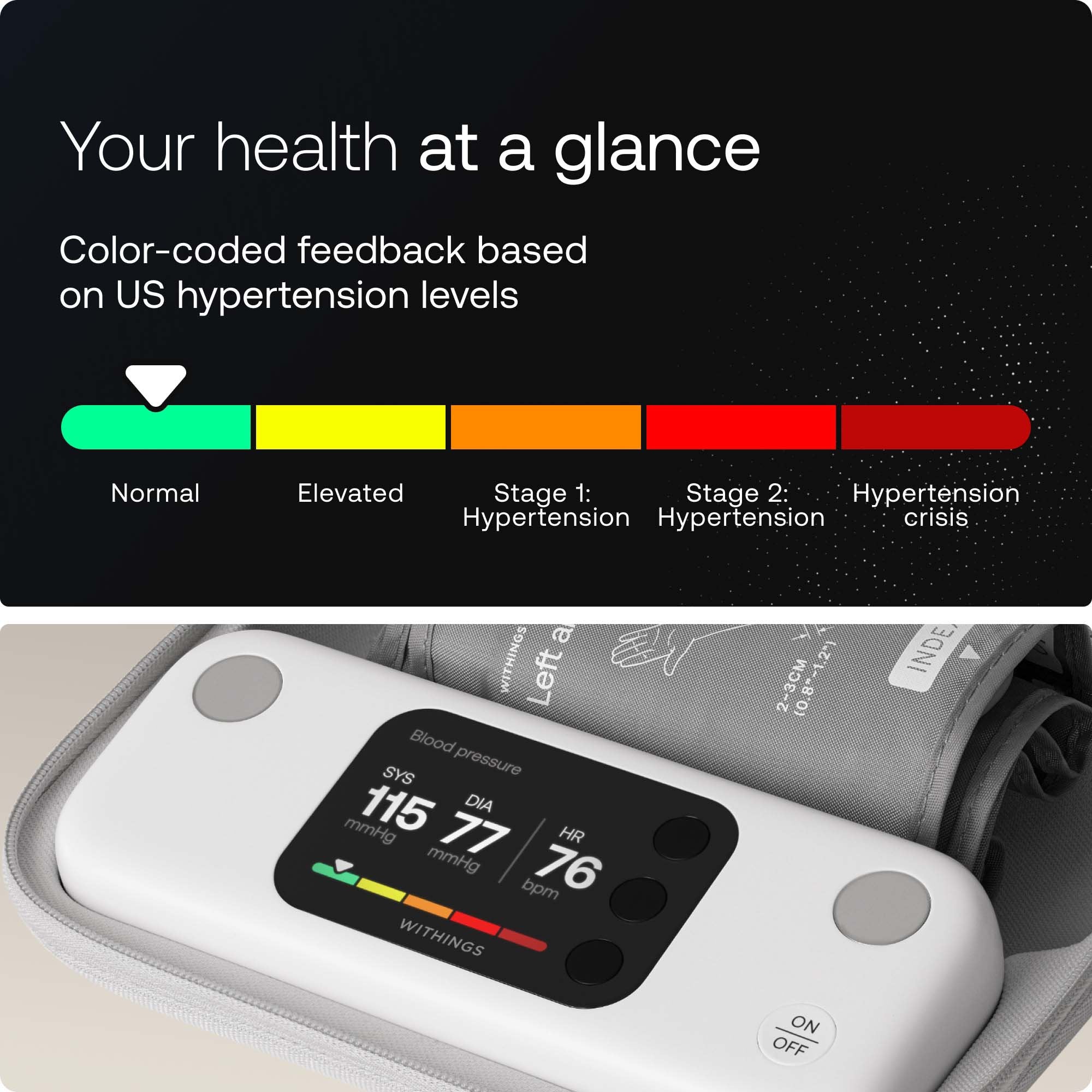 Digital Blood Pressure Monitor Smarthealth Adult Cuff 20 to 40 cm Desk Model WPM07-08-ALL-INT