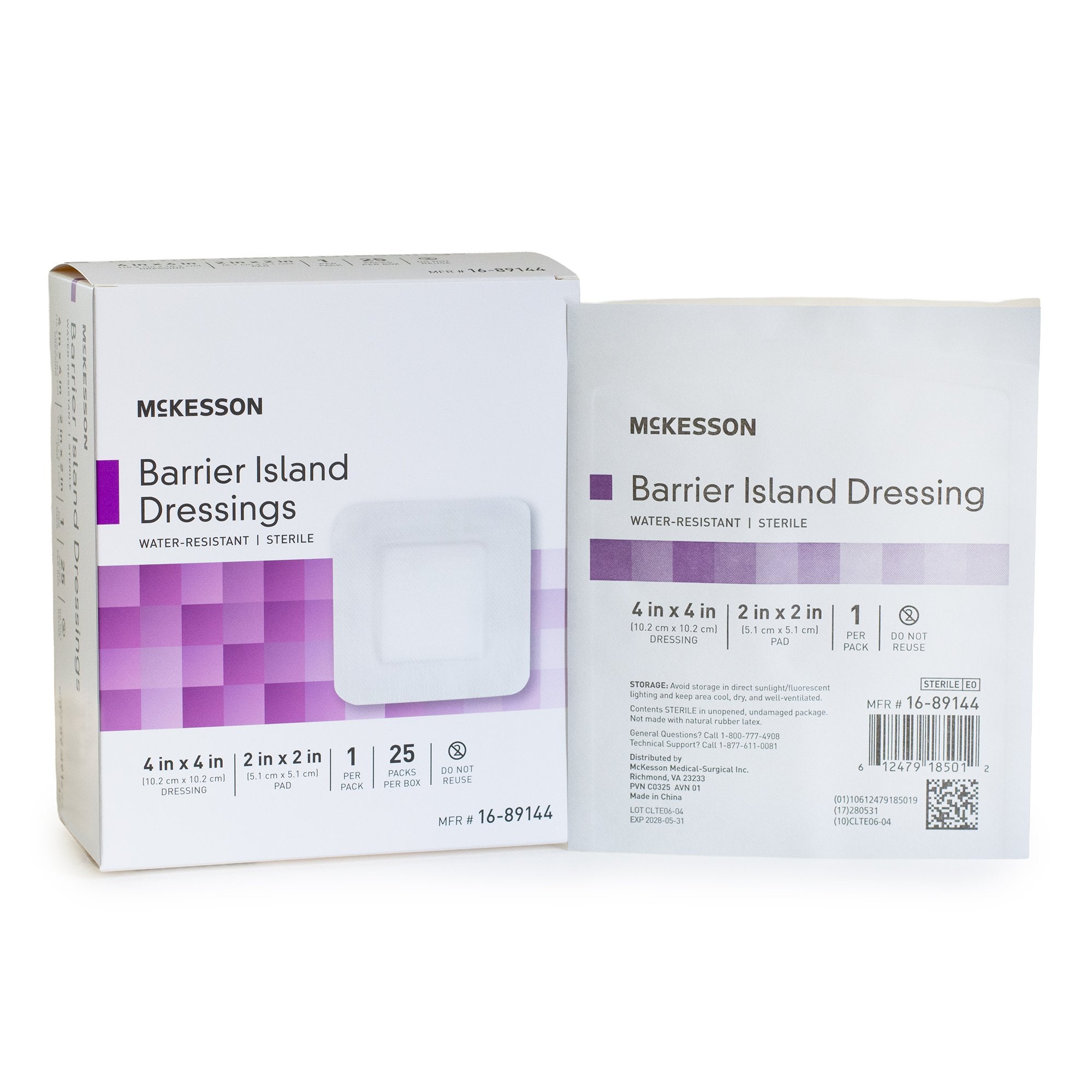 McKesson Composite Barrier Island Dressing, 4 x 4 Inch 16-89144