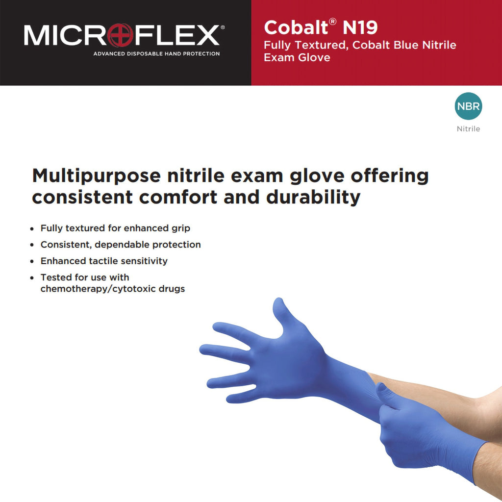 Microflex® Cobalt® Nitrile Exam Glove, Large, Blue N193