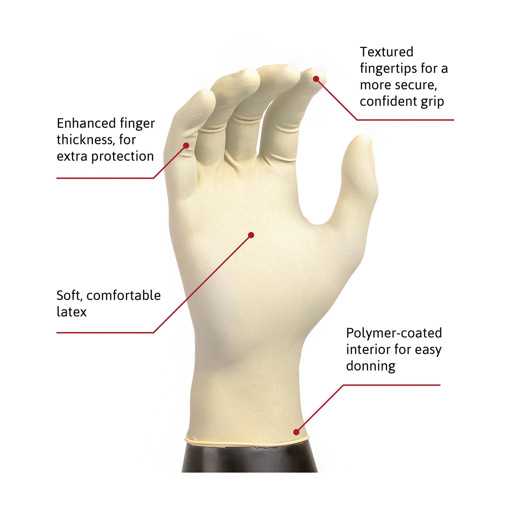 Diamond Grip™ Latex Exam Glove, Medium, White MF-300-M