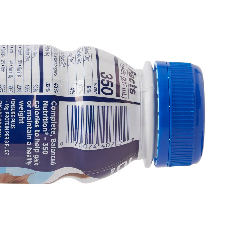 Ensure® Plus Therapeutic Nutrition, Chocolate, 8-ounce bottle 57266