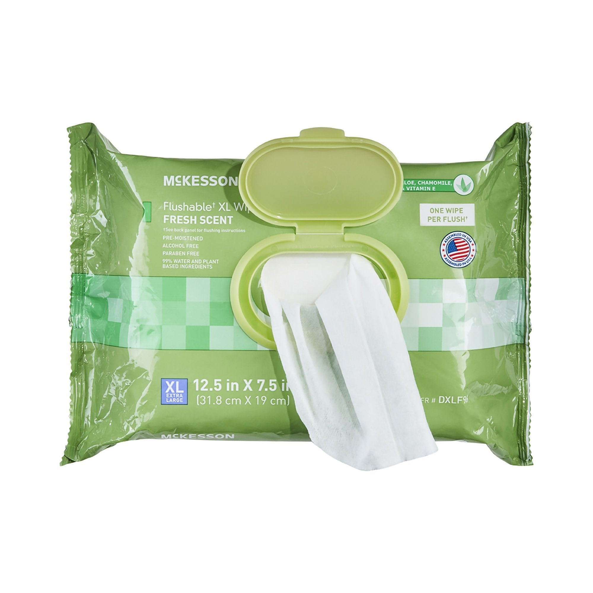 McKesson Flushable* Wet Wipes XL - Scented, 96 Wet Wipes per Pack DXLF96