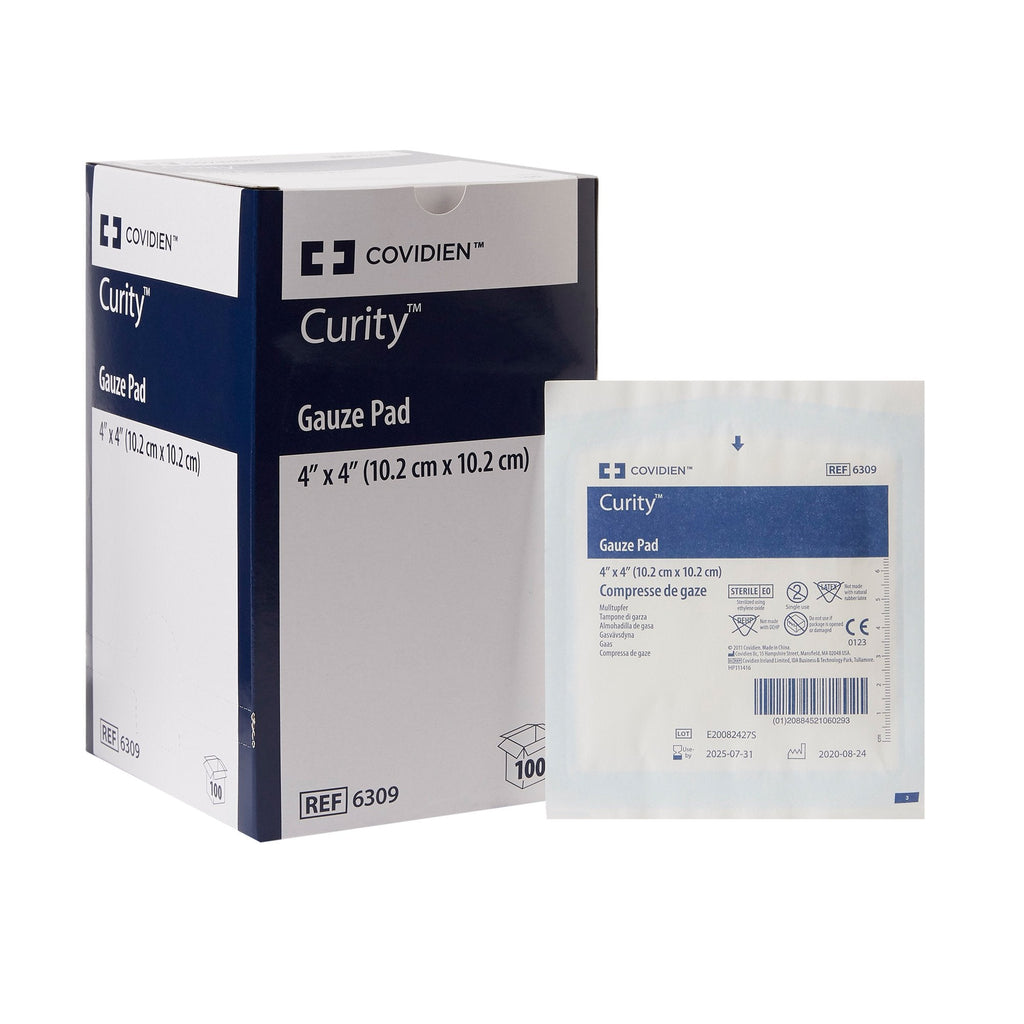 Curity™ Sterile Gauze Sponge, 4 x 4 Inch, 12-Ply 6309
