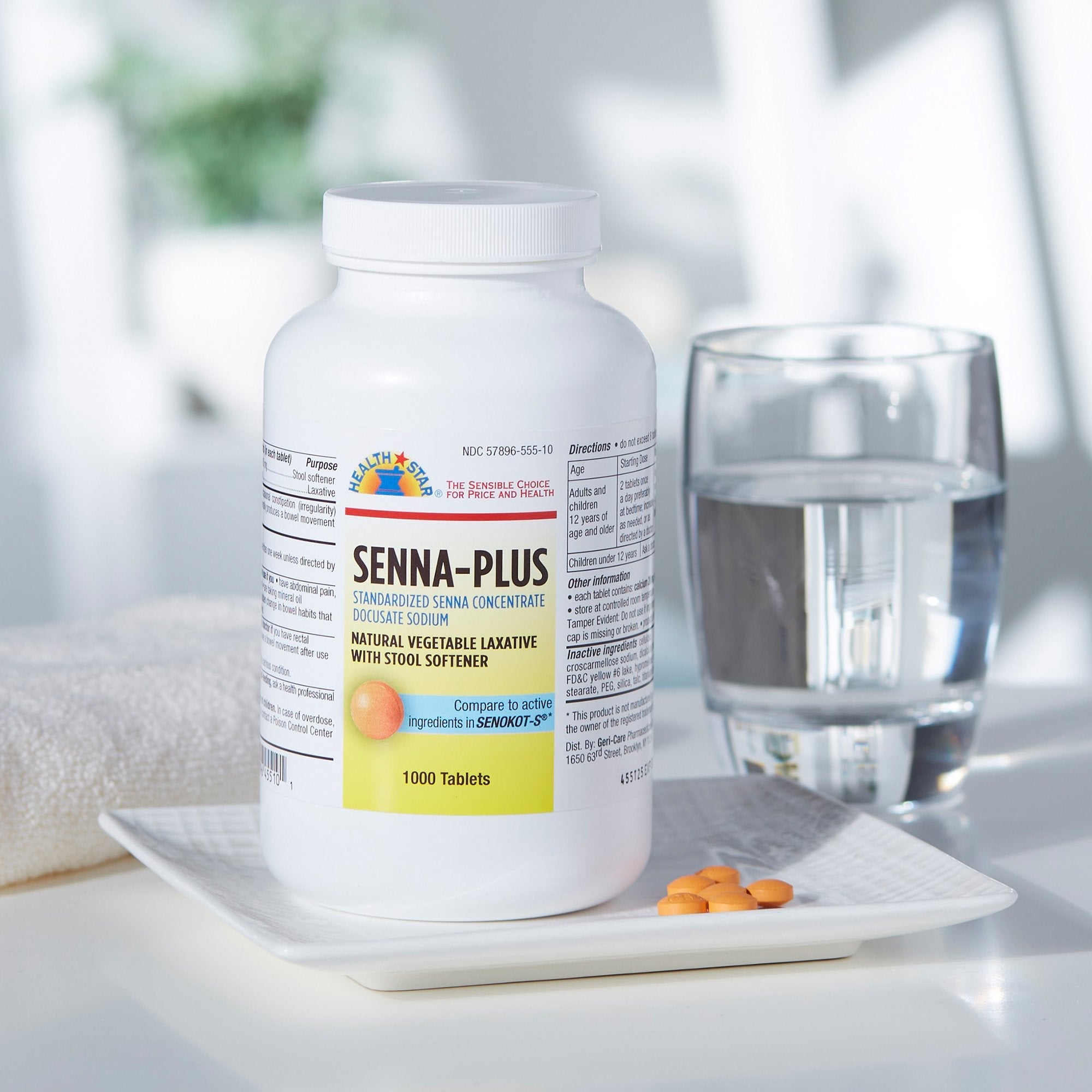 Geri-Care® Senna Plus Docusate Sodium / Sennosides Stool Softener 455-10-HST