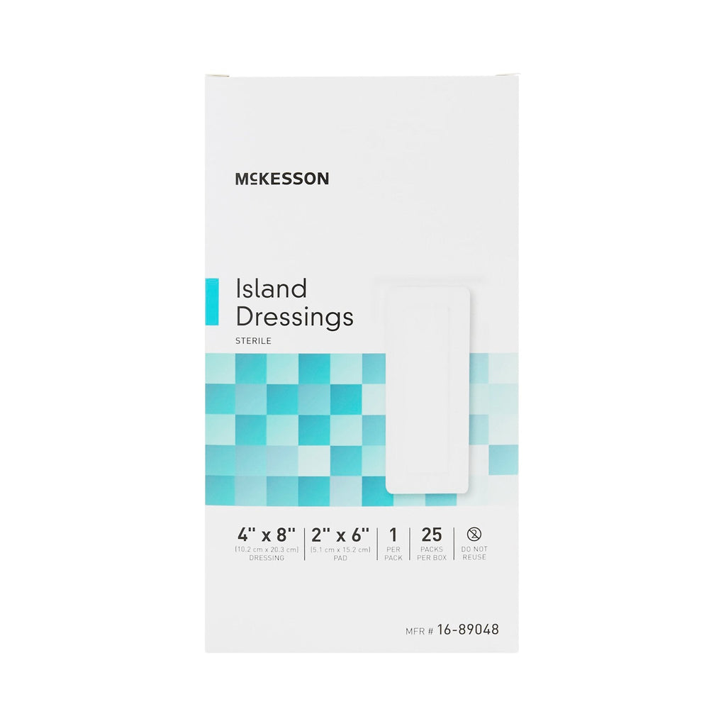 McKesson White Adhesive Dressing, 4 x 8 Inch 16-89048