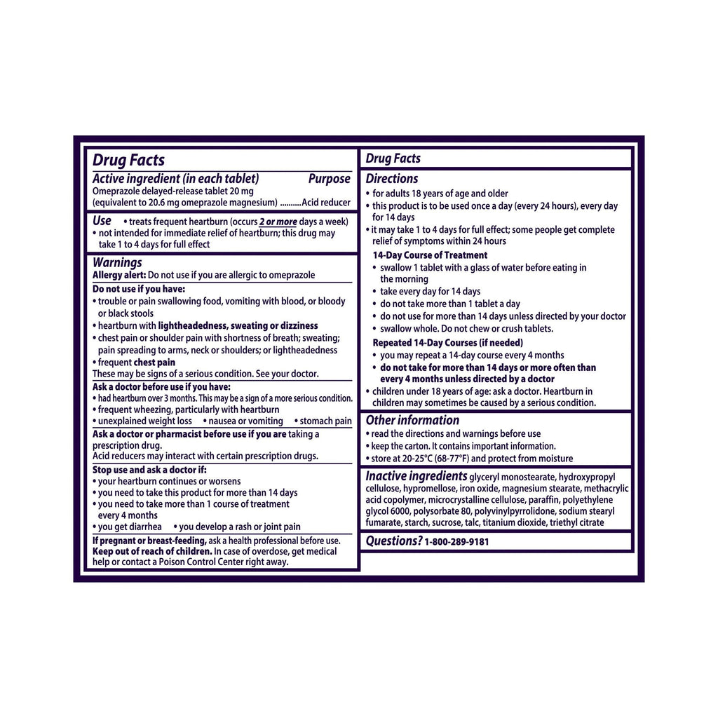 Prilosec OTC® Omeprazole 20 mg Acid Reducer Tablets 37000045503