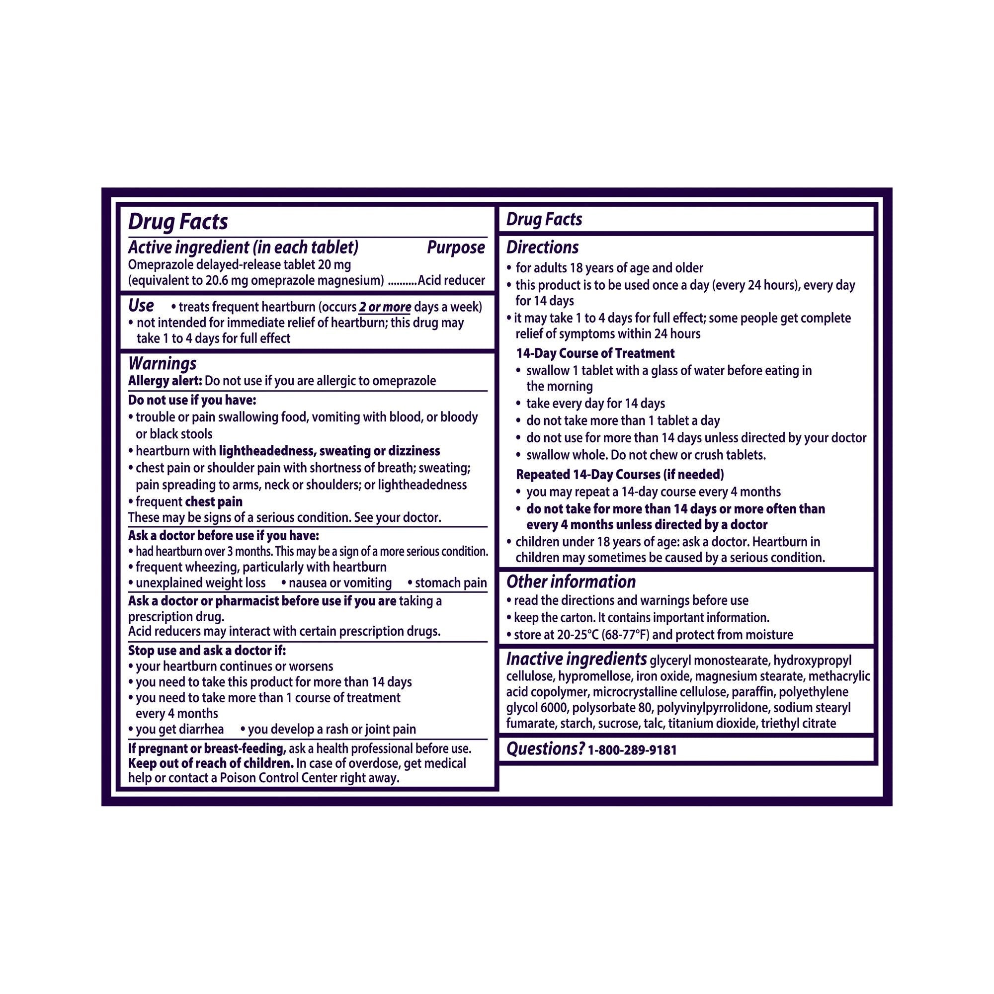 Prilosec OTC® Omeprazole 20 mg Acid Reducer Tablets 37000045503