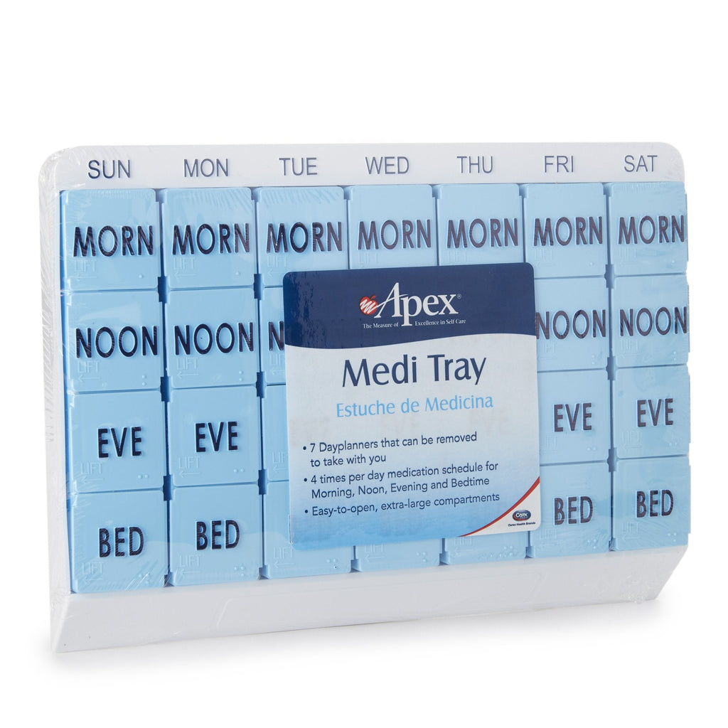 Apex Medi Tray Pill Organizer, Days of the Week / Morn, Noon, Eve, Bed 70027L