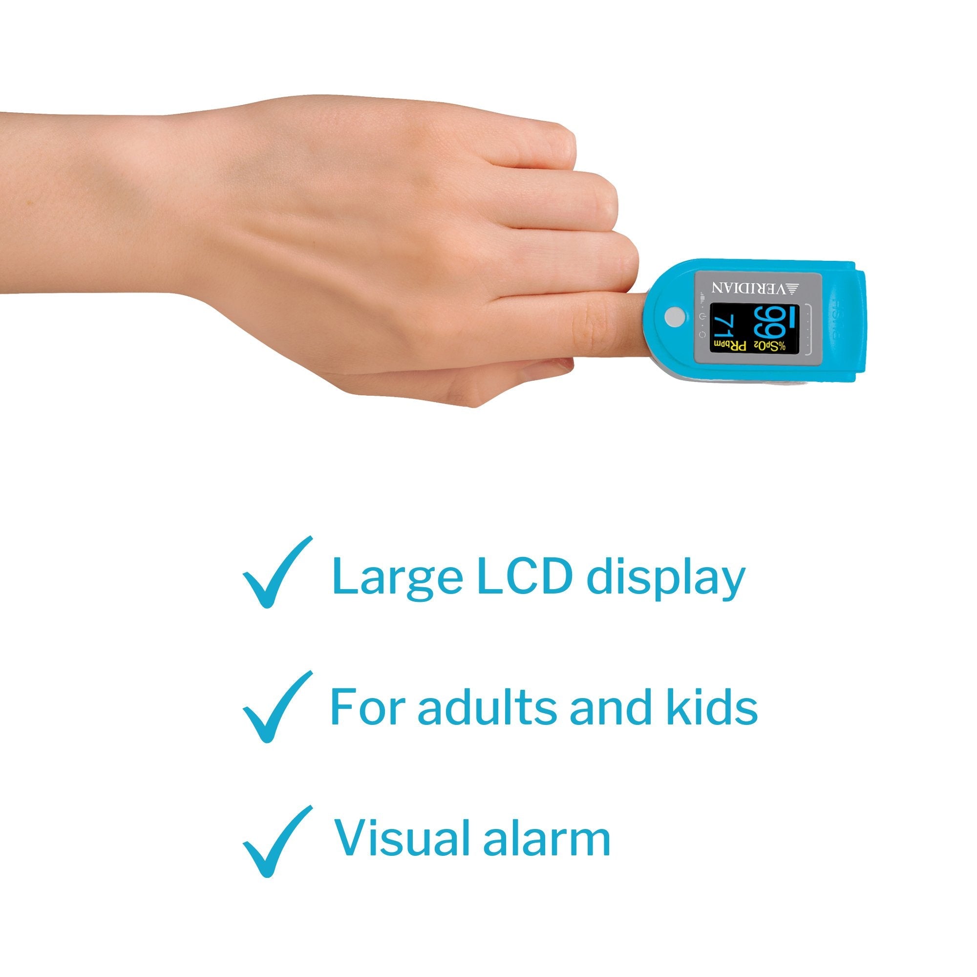 SmartHeart Fingertip Pulse Oximeter for Blood Oxygen Saturation, Deluxe 11-50D