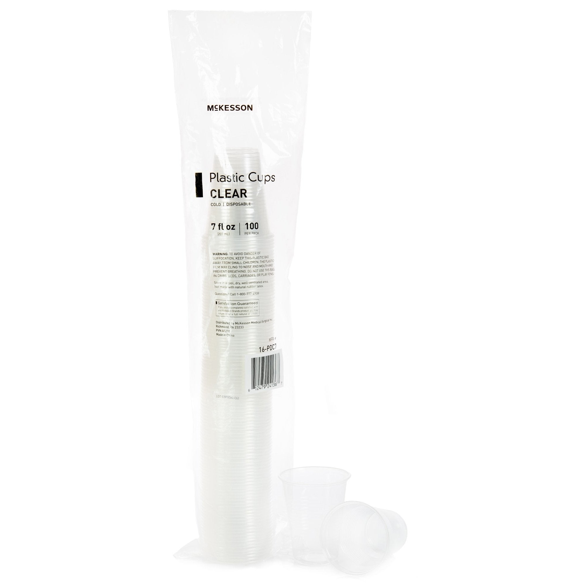 McKesson Polypropylene Drinking Cup, 7 oz., Clear 16-PDC7
