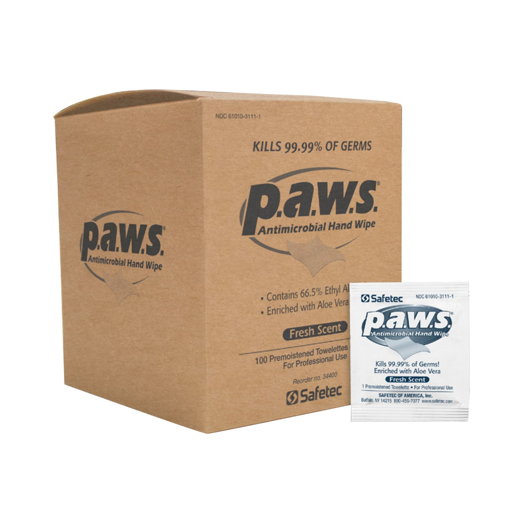 P.A.W.S. Hand Sanitizing Wipes, Individual Packets 34400