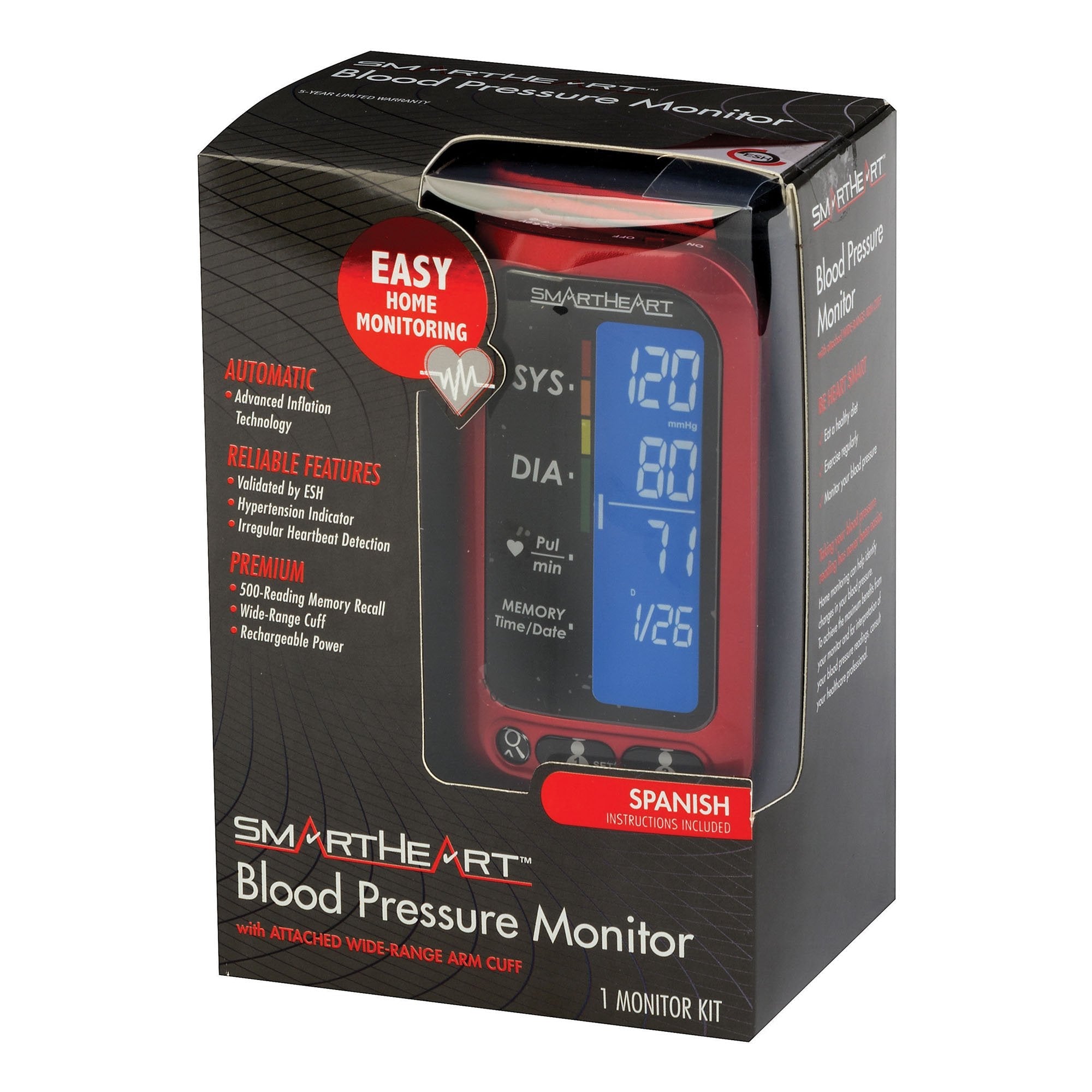 SmartHeart Arm Blood Pressure Monitor 01-509