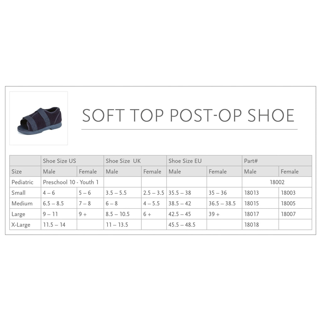 Össur® Soft Top Post-Op Shoe, Female, Small 18003