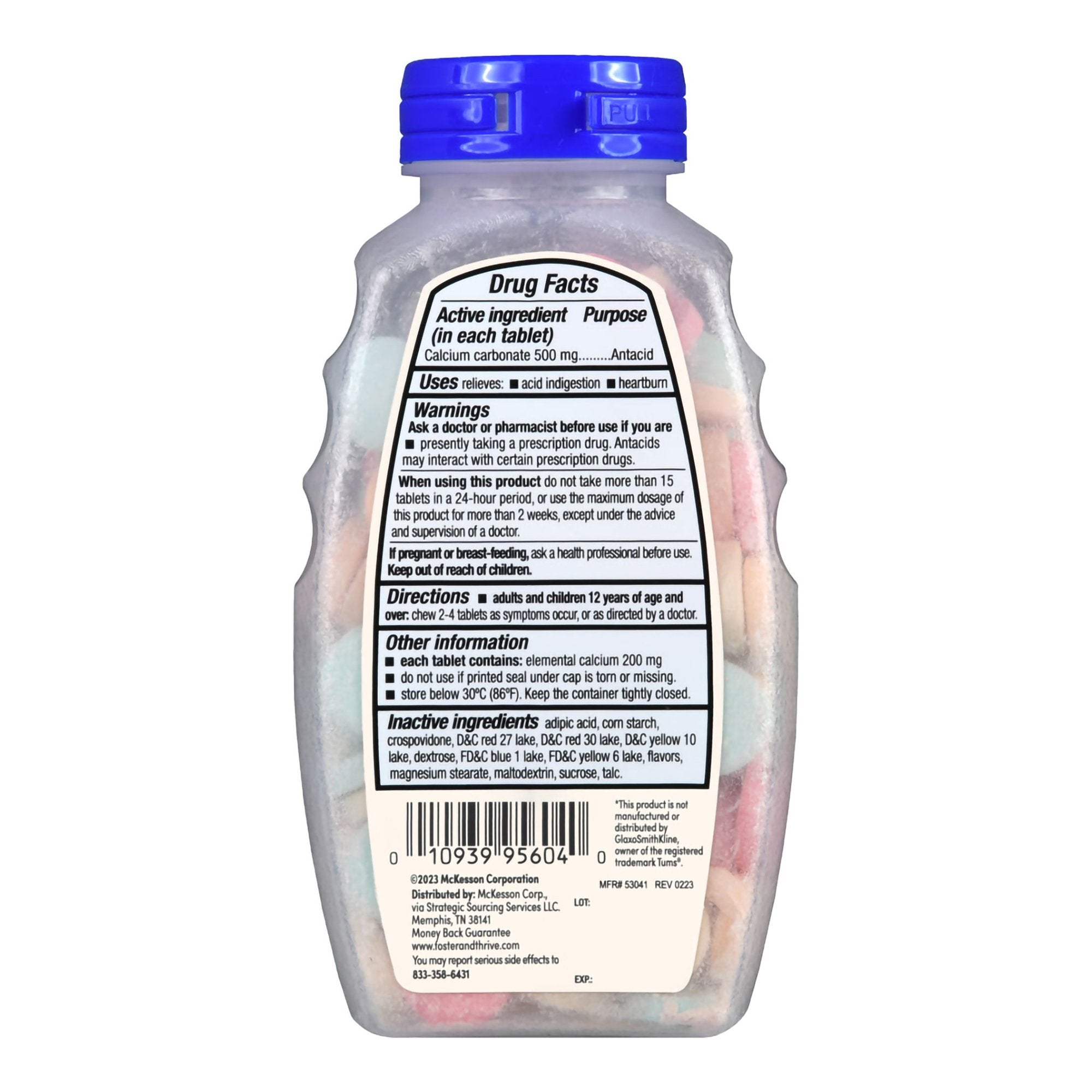 Foster & Thrive™ Antacid 500mg Calcium Carbonate Chewable Tablets, Fruit Flavor 70677107501