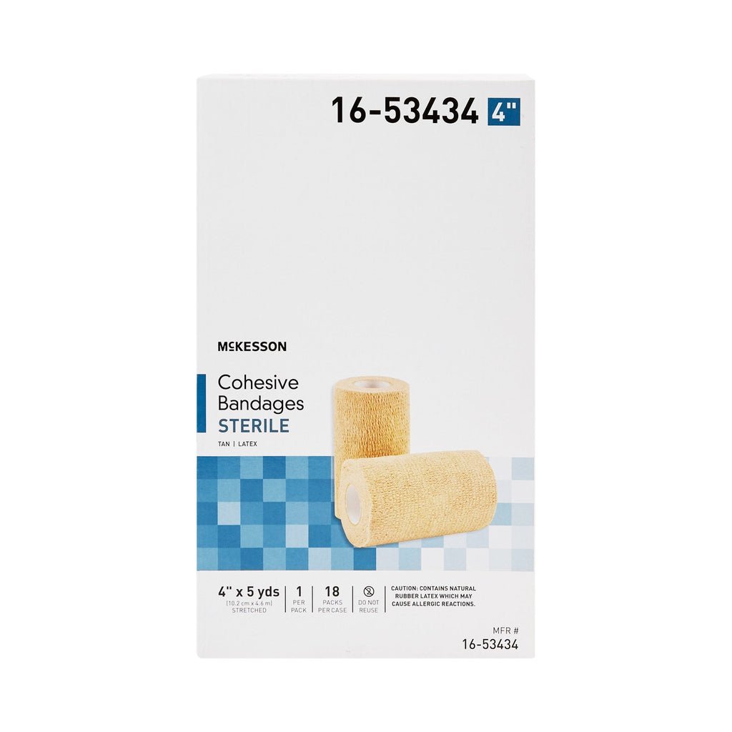 McKesson Self-adherent Closure Cohesive Bandage, 4 Inch x 5 Yard 16-53434