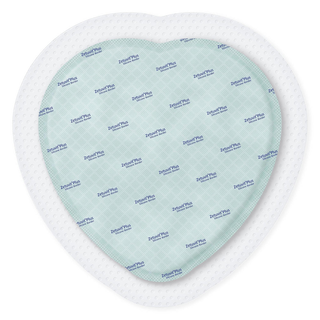 Zetuvit® Plus Silicone Border Super Absorbent Dressing, 9 x 9 Inch Sacral 413907