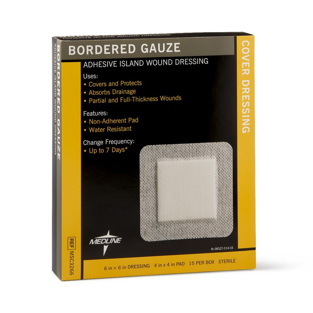 Medline White Island Dressing, 6 x 6 Inch MSC3266