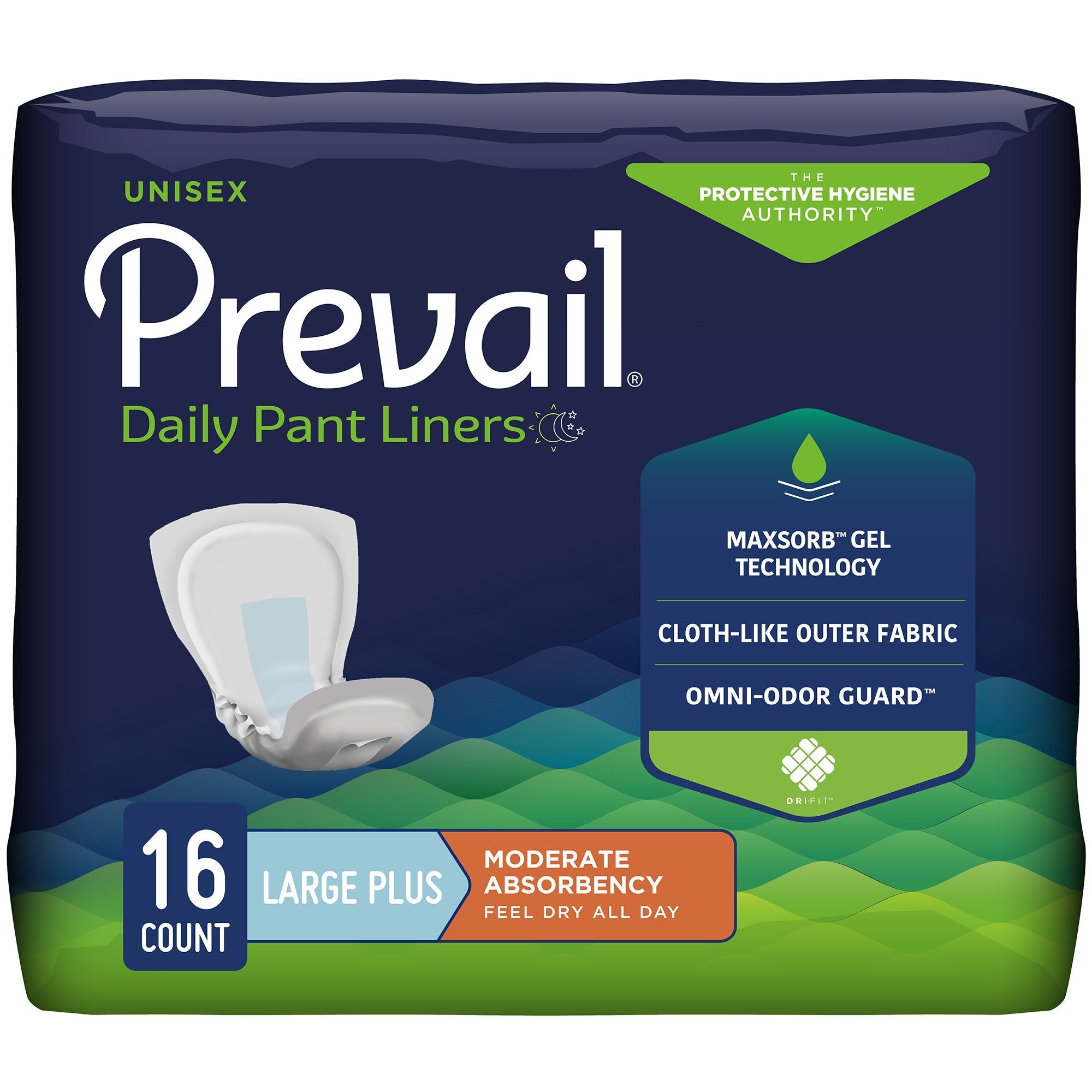 Prevail® Daily Pant Liners Moderate Absorbency Bladder Control Pad, 28 Inch PL-113/1