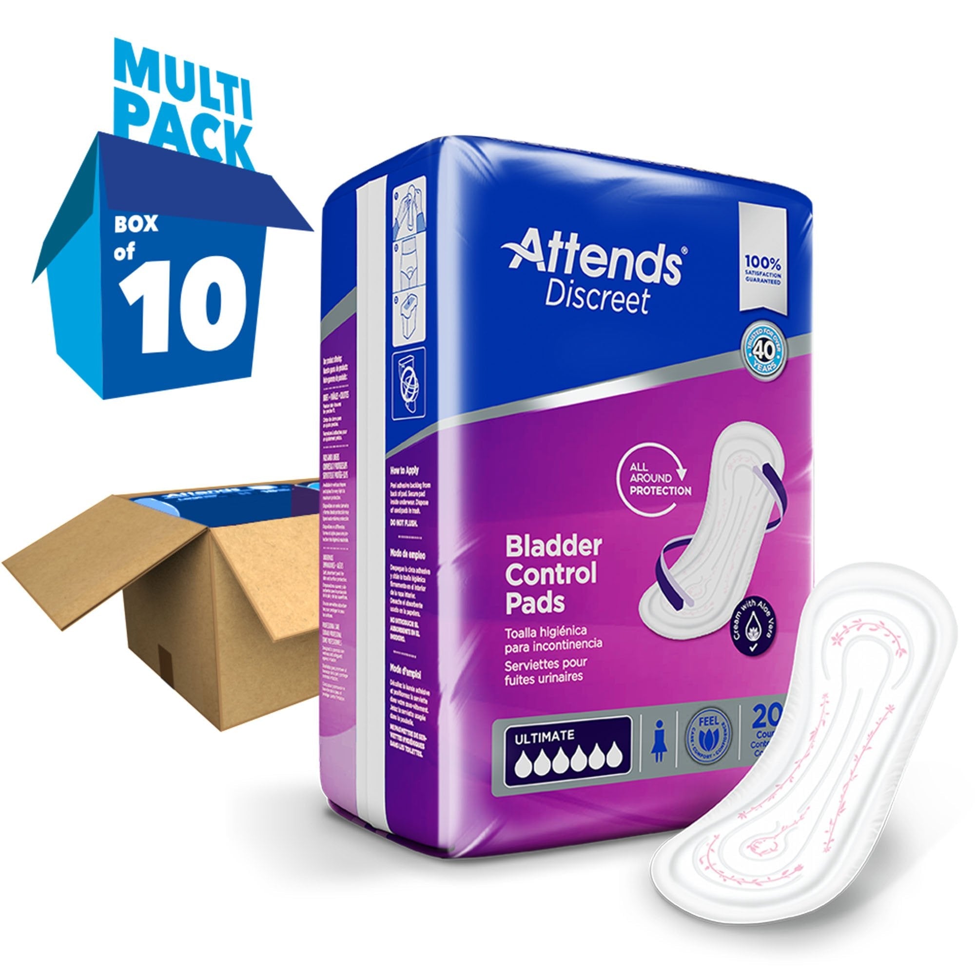 Attends® Discreet Women's Ultimate Bladder Control Pad, 15-Inch Length ADPULT
