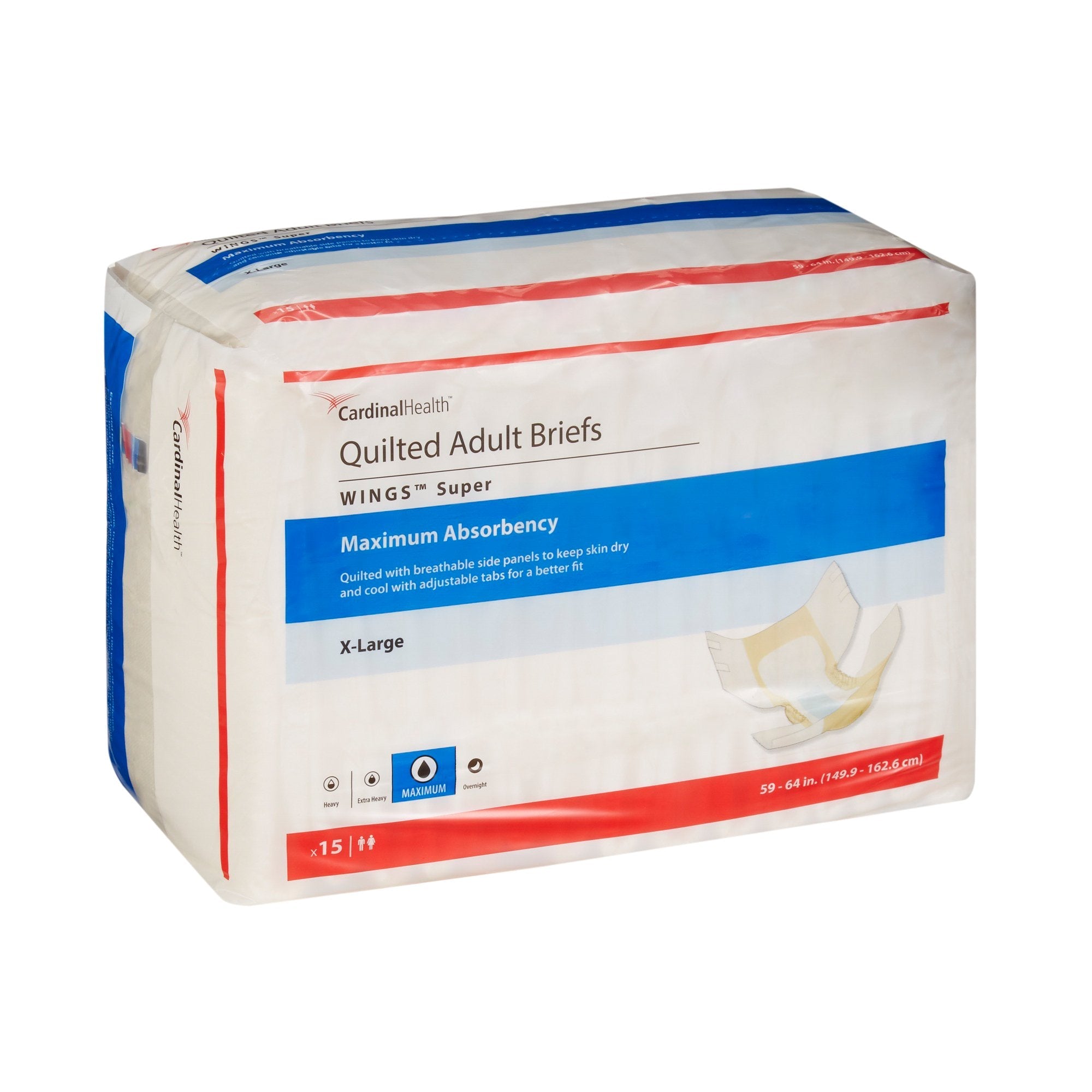 Wings™ Super Quilted Maximum Absorbency Incontinence Brief, Extra Large 87085
