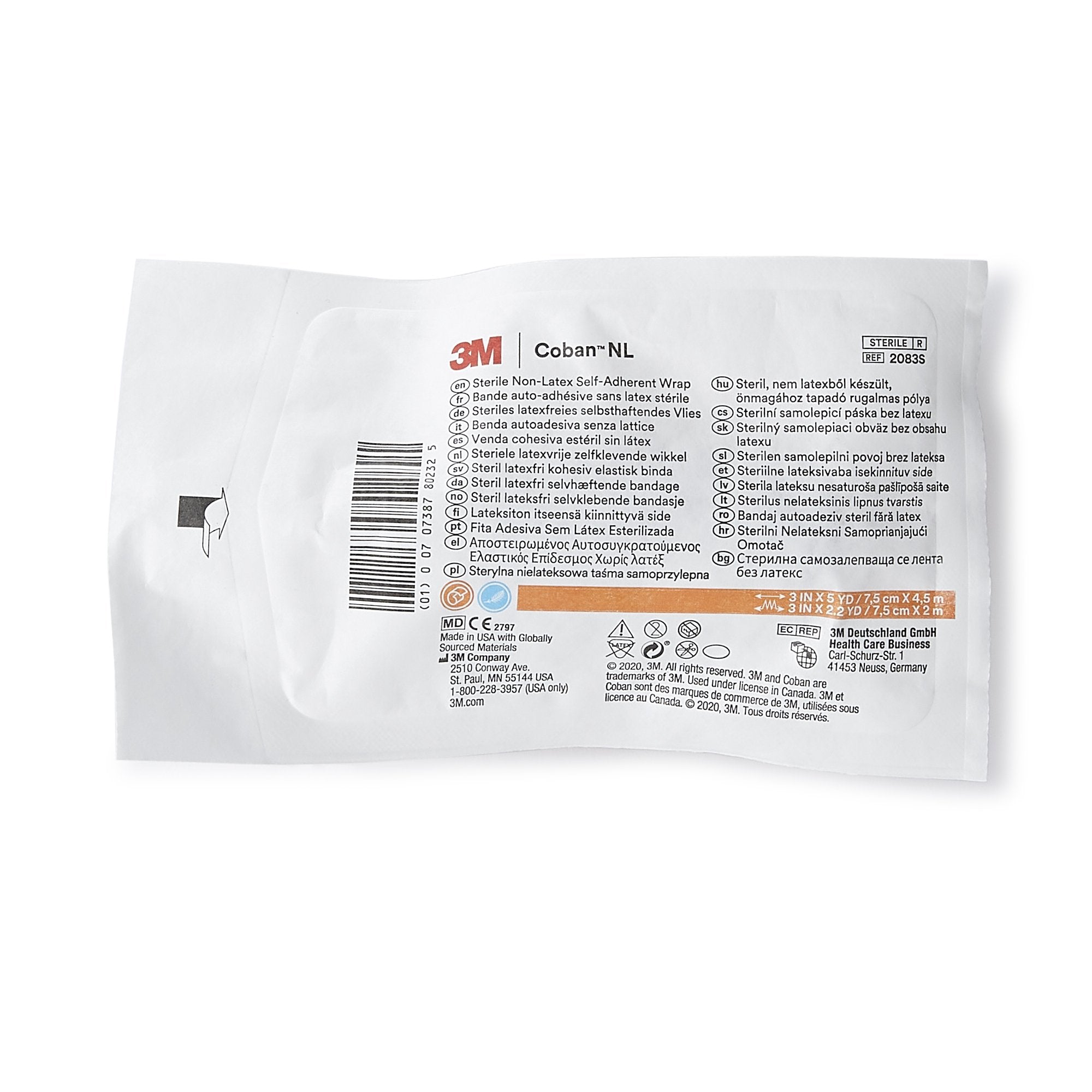 3M™ Coban™ LF Self-adherent Closure Cohesive Bandage, 3 Inch x 5 Yard 2083S