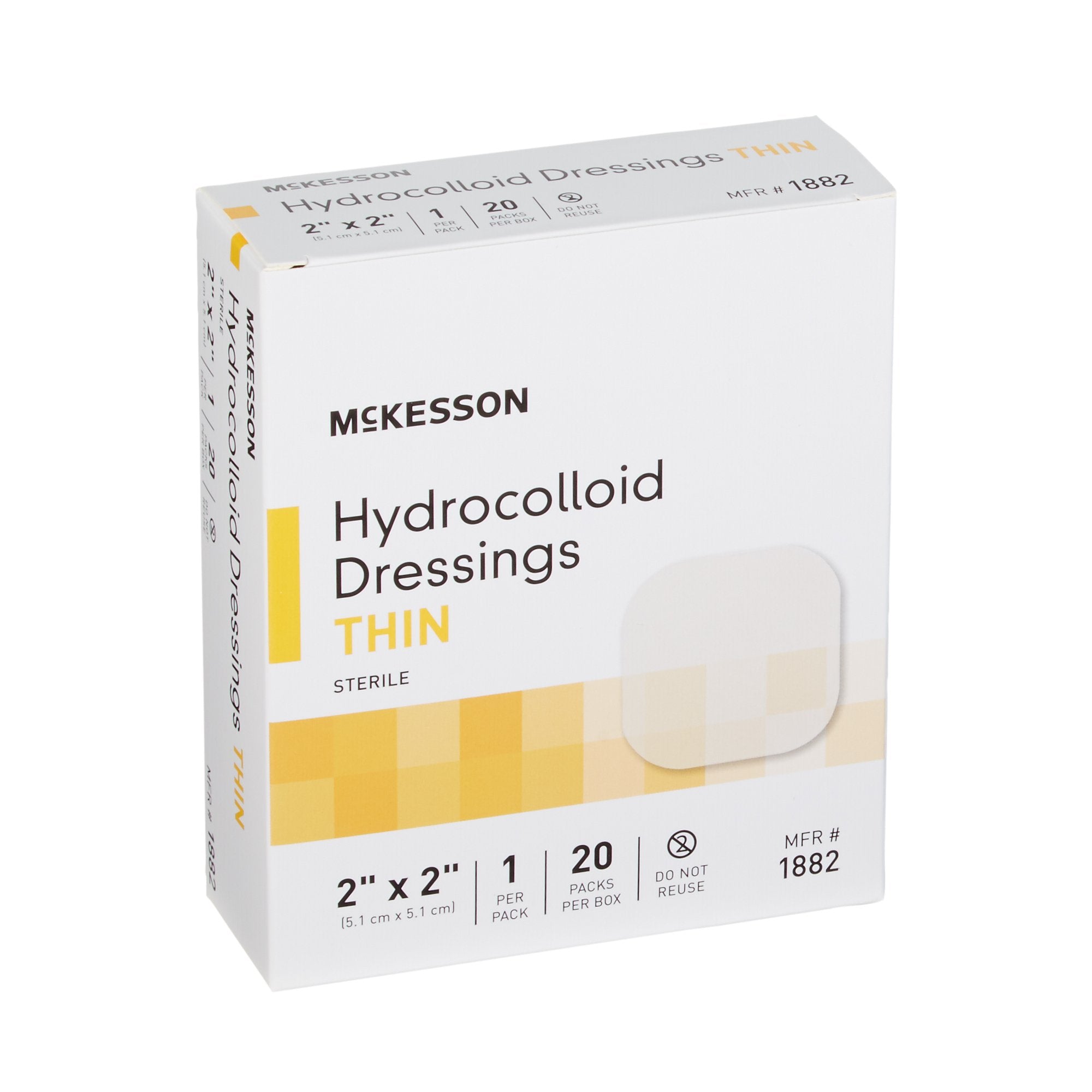 McKesson Hydrocolloid Dressing, 2 x 2 Inch 1882