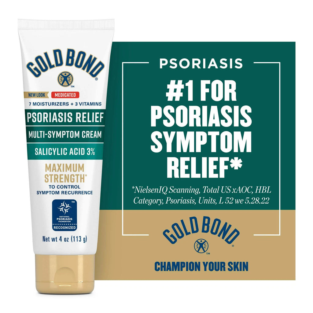Psoriasis Cream Gold Bond® Psoriasis Relief 4 oz. Tube Unscented Cream 04116704125