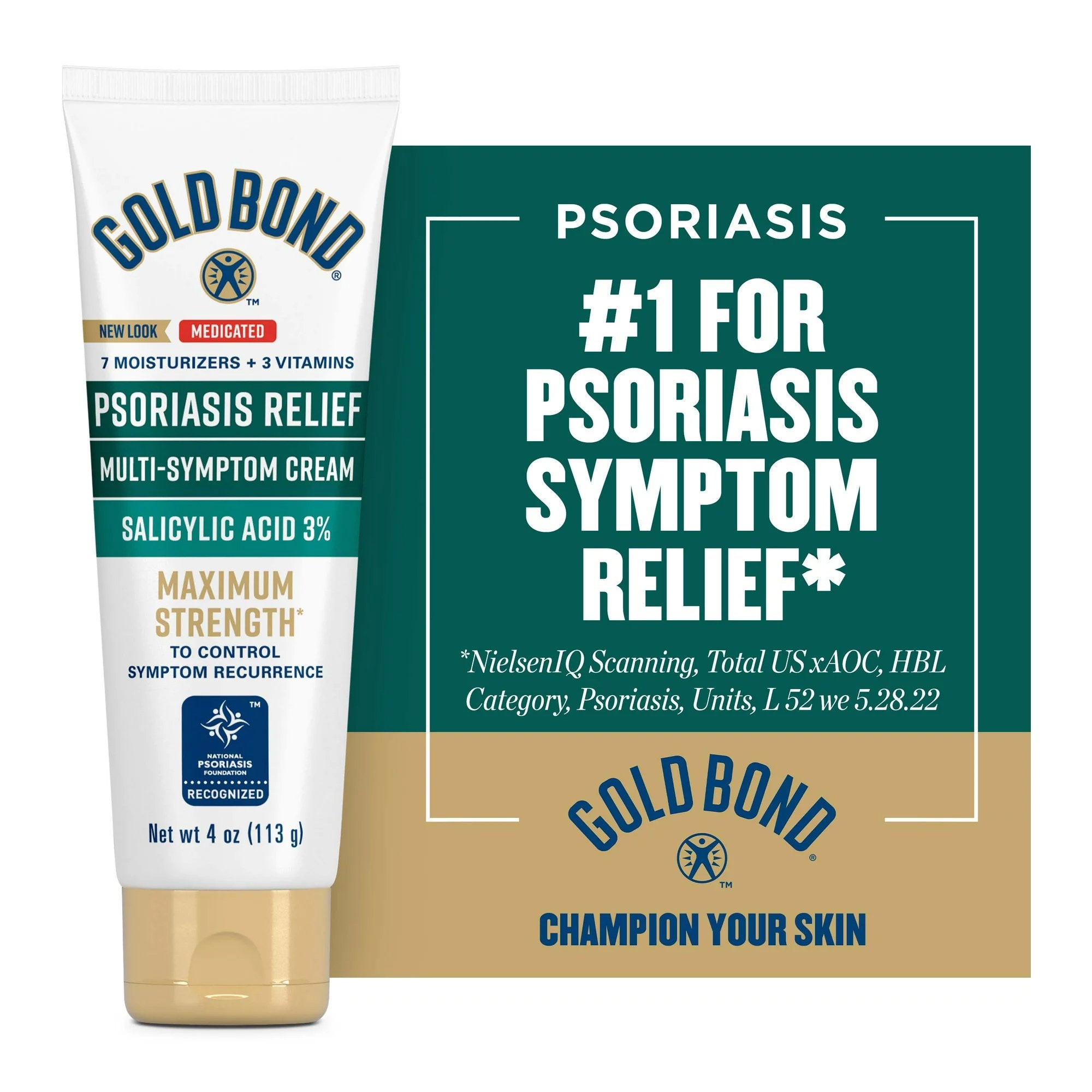 Psoriasis Cream Gold Bond® Psoriasis Relief 4 oz. Tube Unscented Cream 04116704125