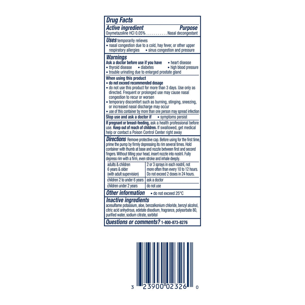 Vicks Sinex™ Severe Nasal Decongestant Moisturizing Spray 32390002326