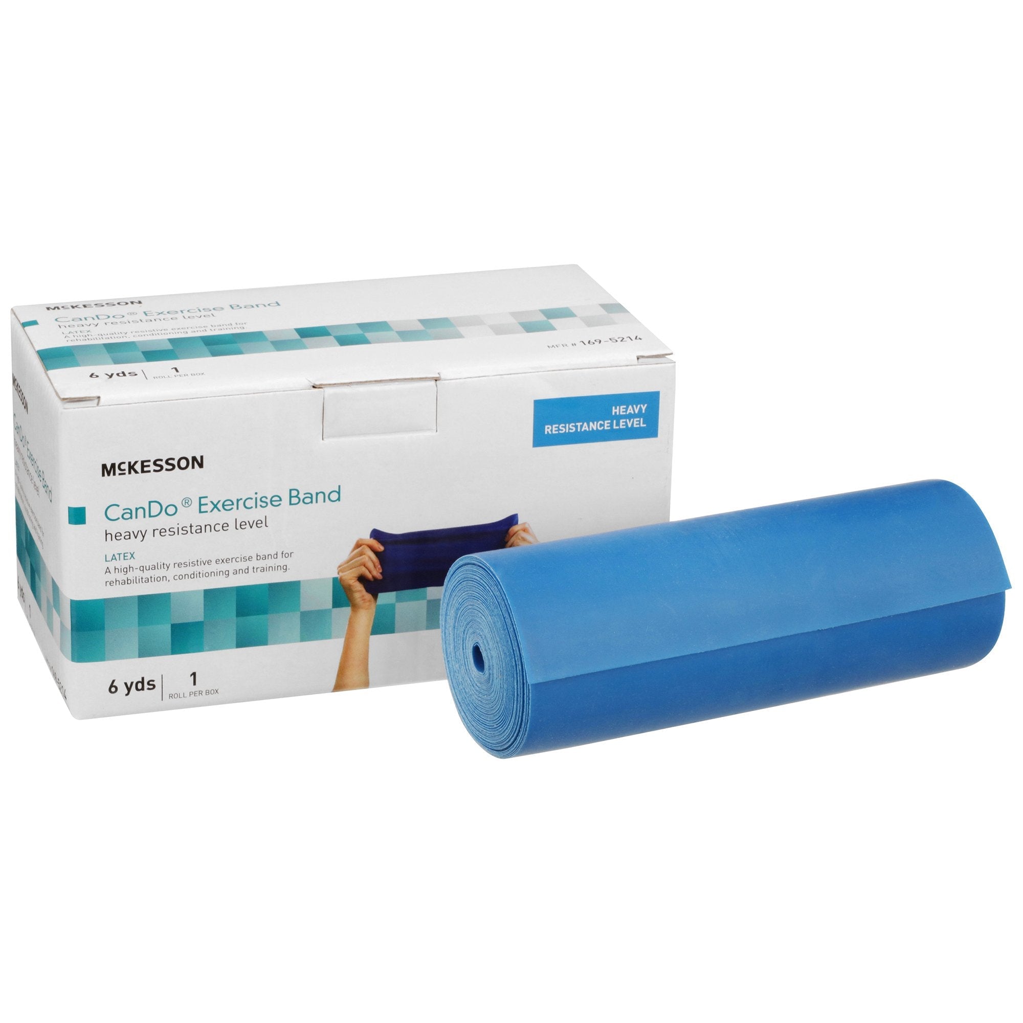 McKesson Exercise Resistance Band, Blue, 5 Inch x 6 Yard, Heavy Resistance 169-5214