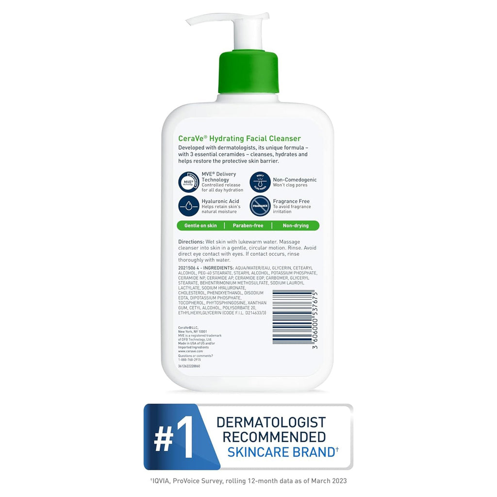 Facial Cleanser CeraVe® Foaming Foaming 16 oz. Pump Bottle Unscented 60600053770