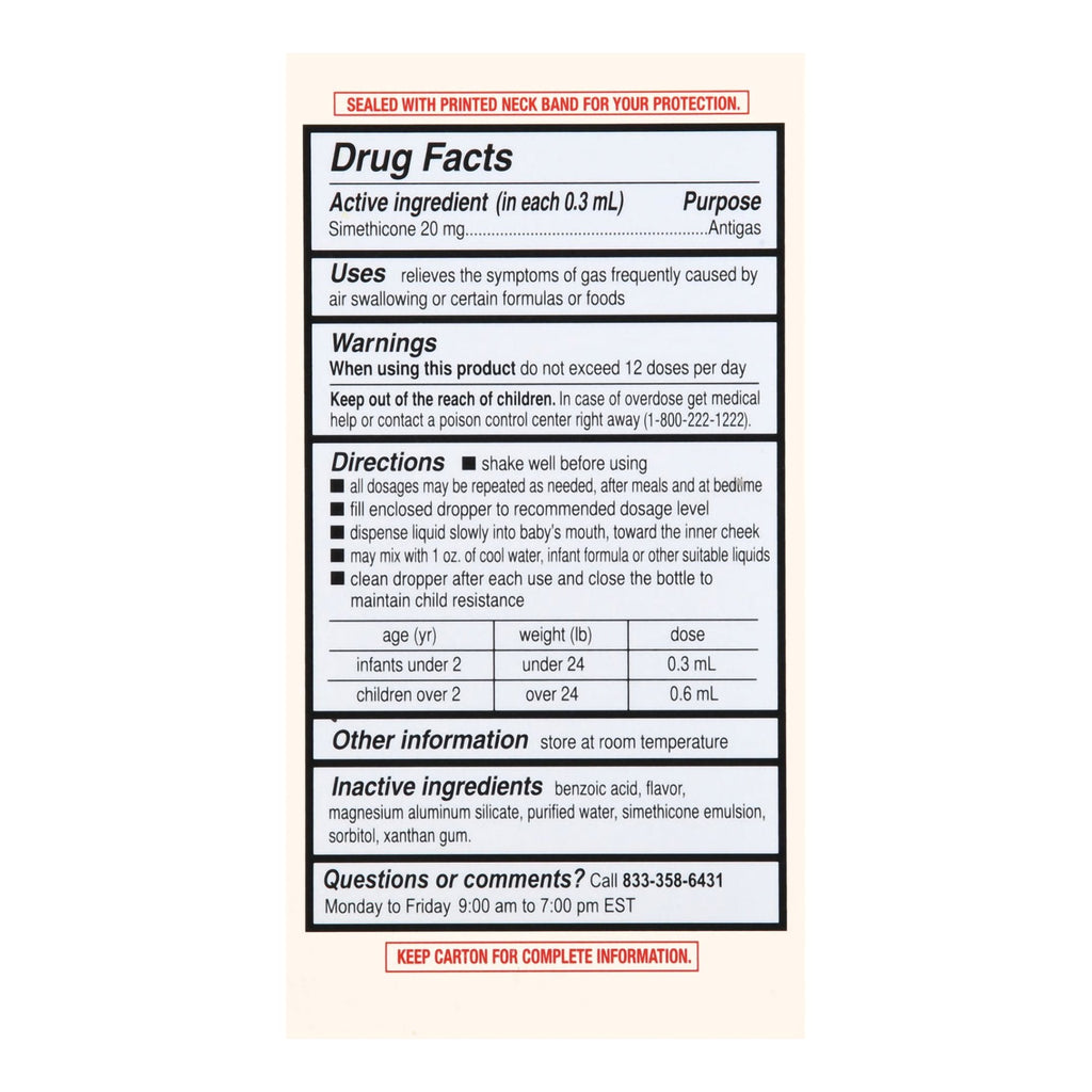 Foster & Thrive™ Simethicone Infant Gas Relief, 1-ounce Dropper Bottle 70677107801