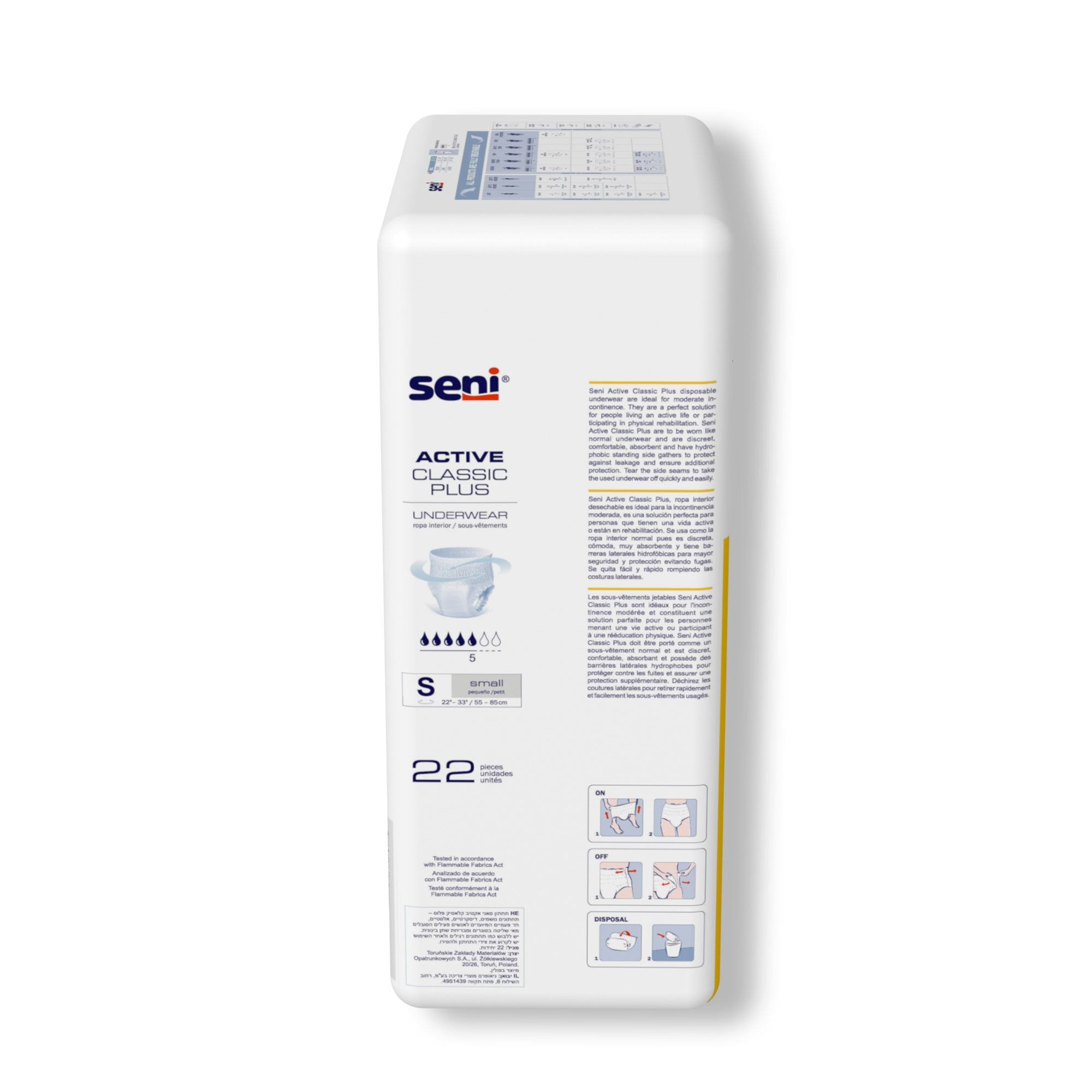 Seni® Active Classic Plus Moderate Absorbent Underwear, Small S-SM22-AC2