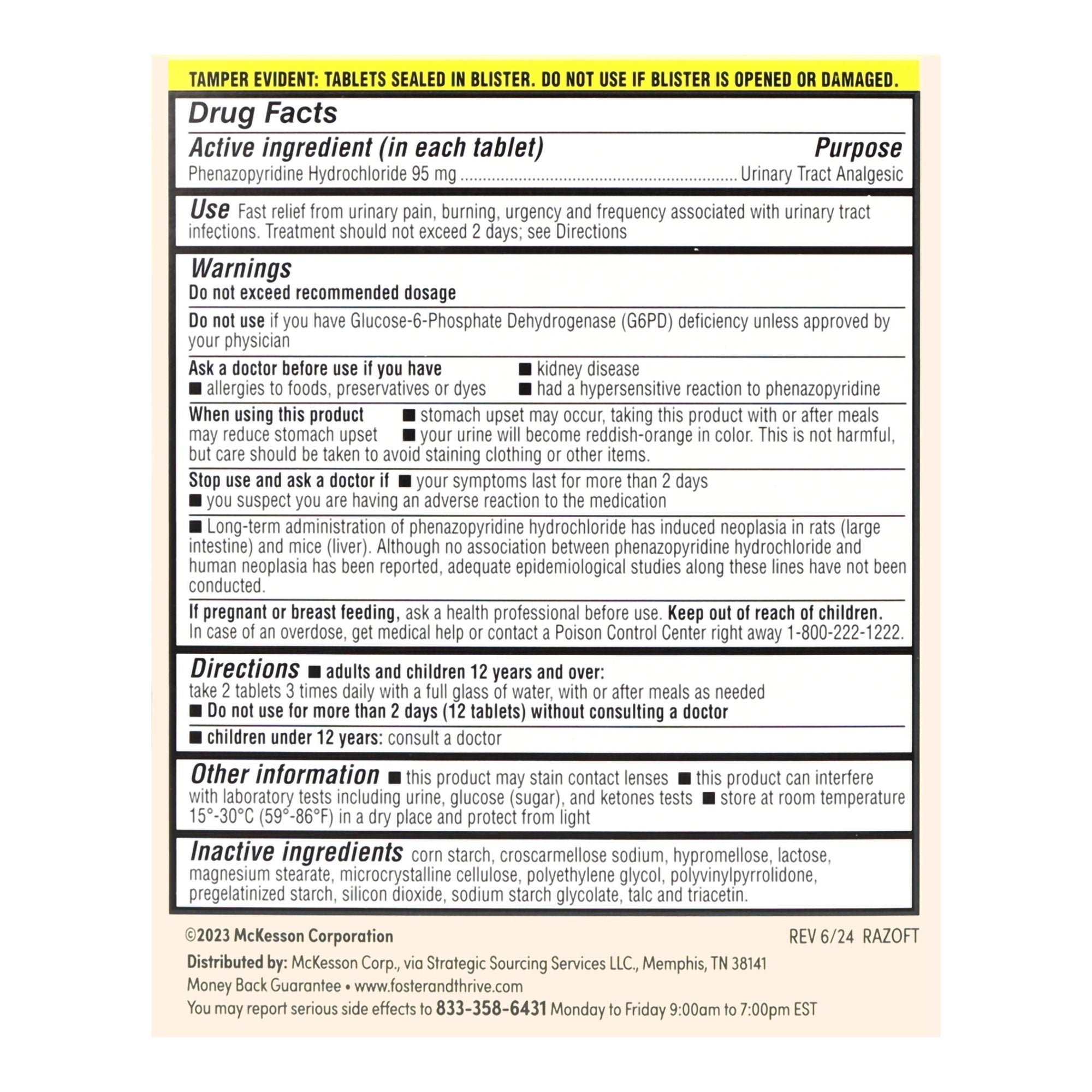Foster & Thrive™ Phenazopyridine HCl Urinary Tract Analgesic 70677122901