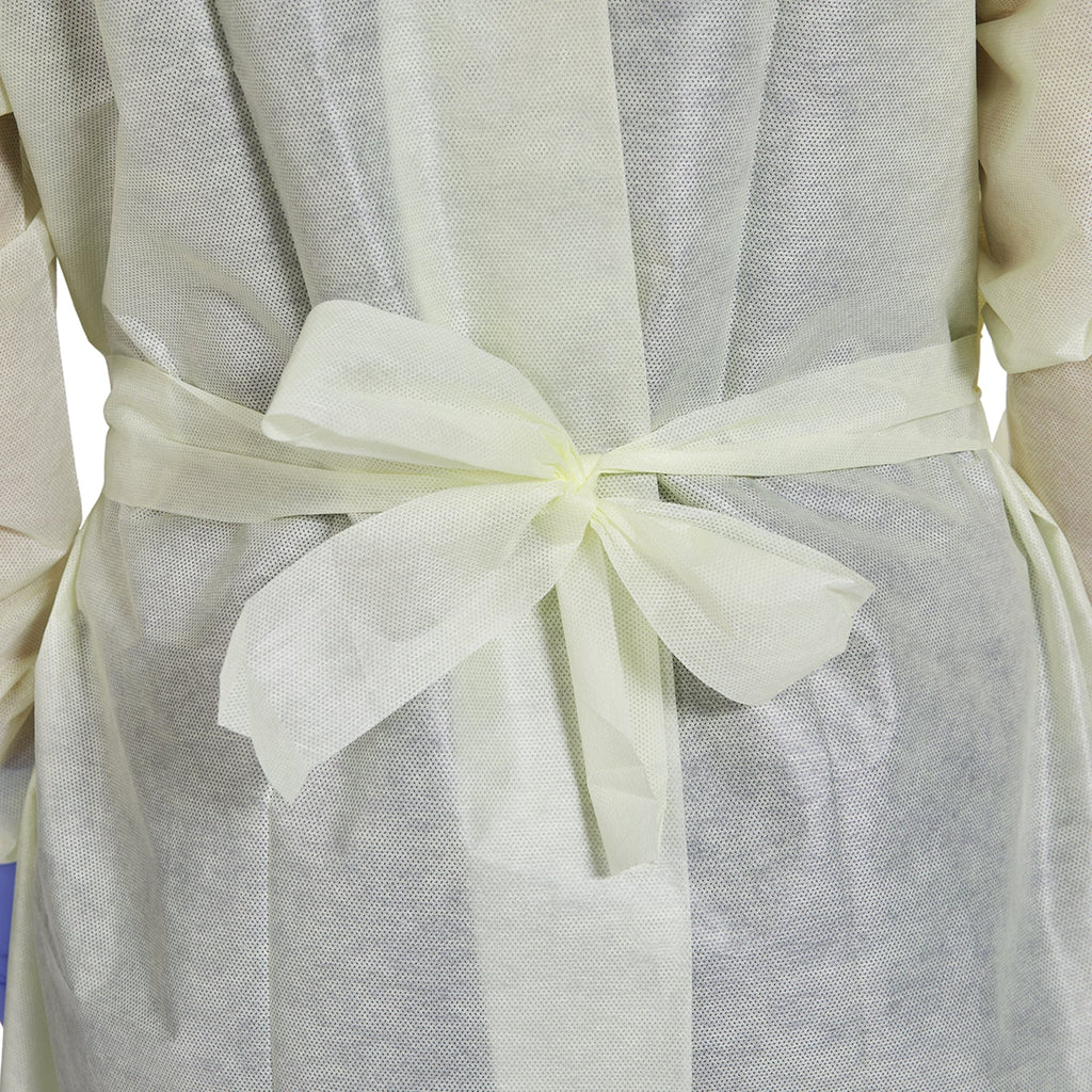 McKesson AAMI Level 2 Isolation Gown, Tape Tab Neck Style, One Size Fits Most 16-L2TNWT6Y-OSFM