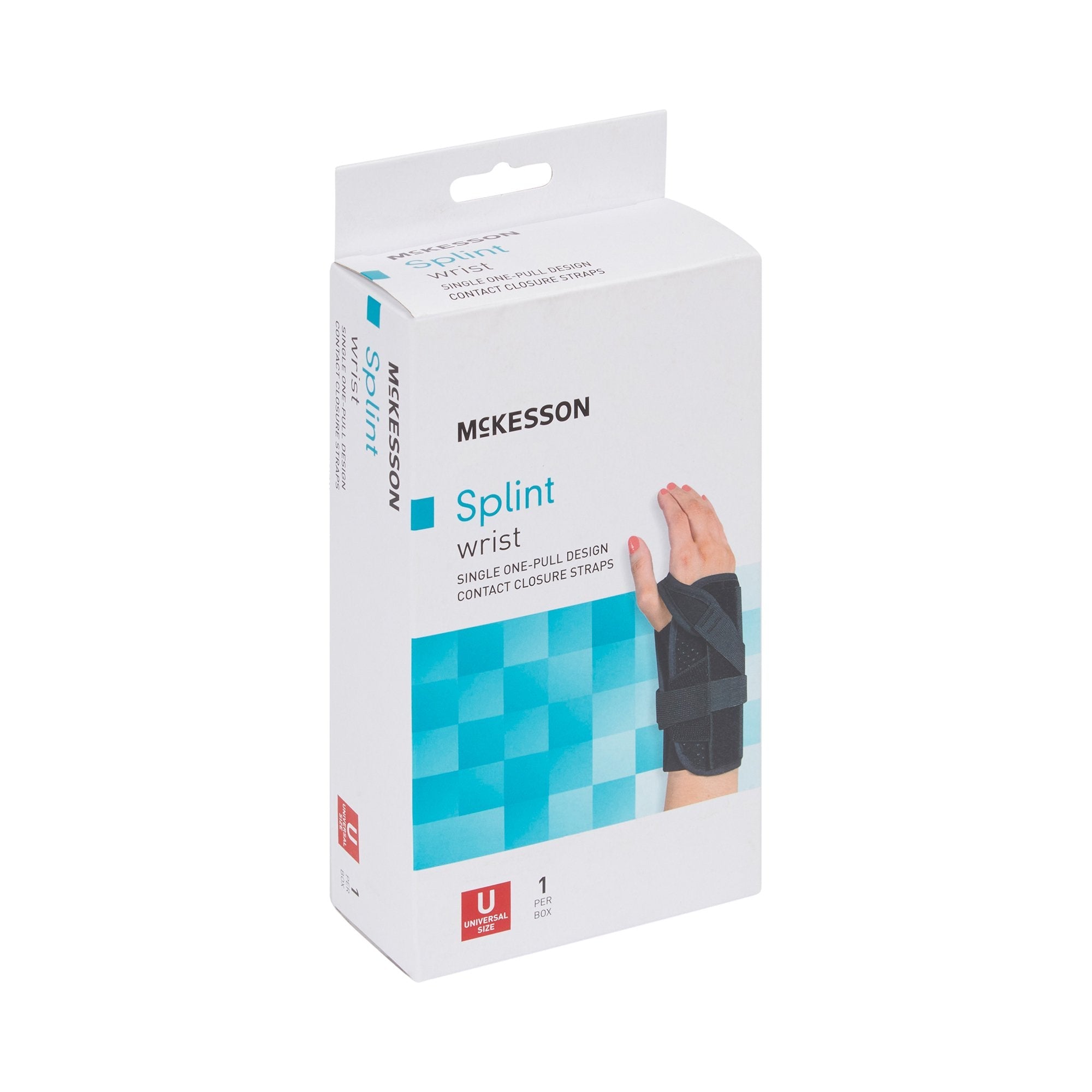 McKesson Left Wrist Splint with Single One-Pull Design, One Size Fits Most 155-81-87470
