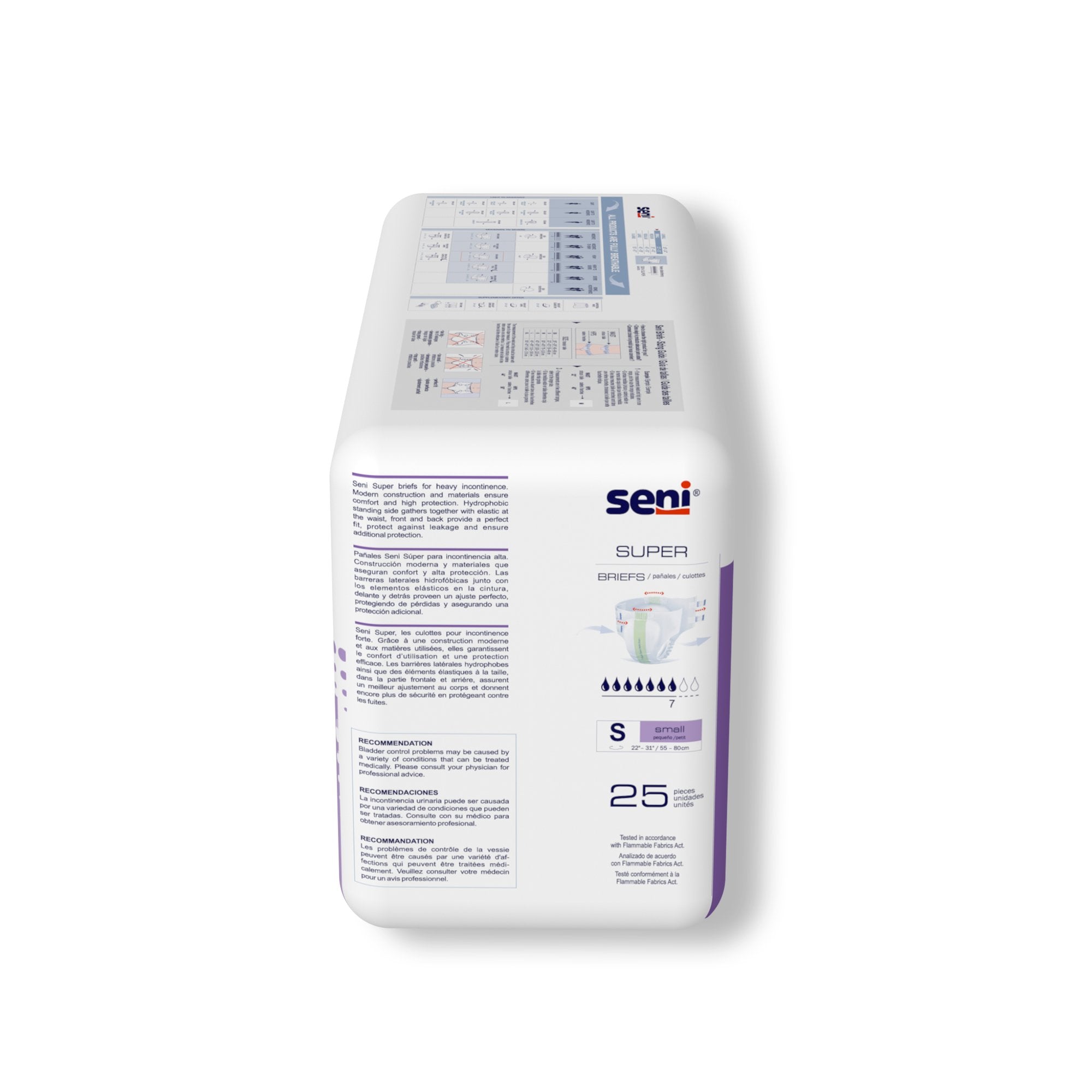 Seni® Super Heavy Absorbency Incontinence Brief, Small S-SM25-BS1