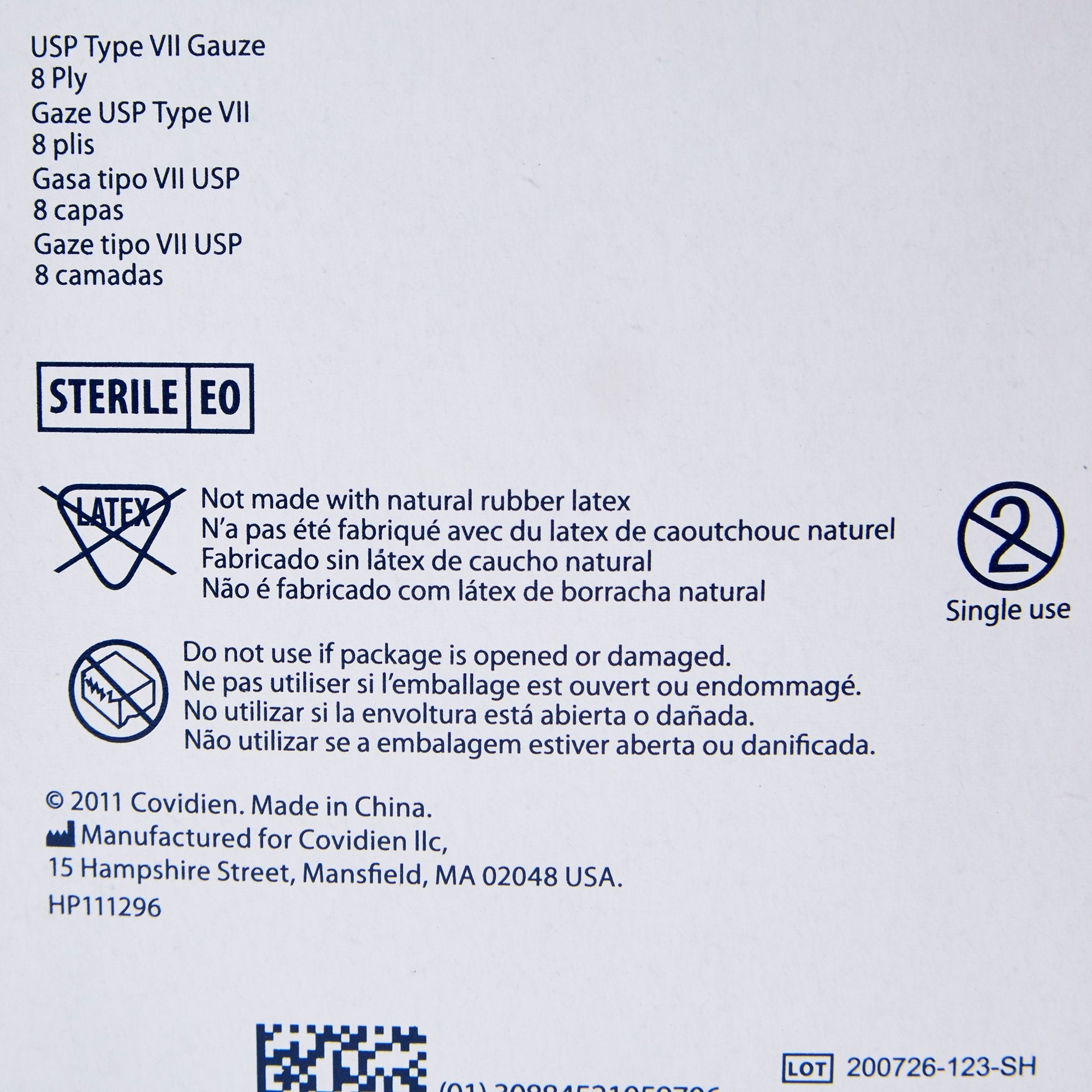 Dermacea™ Sterile USP Type VII Gauze Sponge, 2 x 2 Inch, 8-Ply 441204