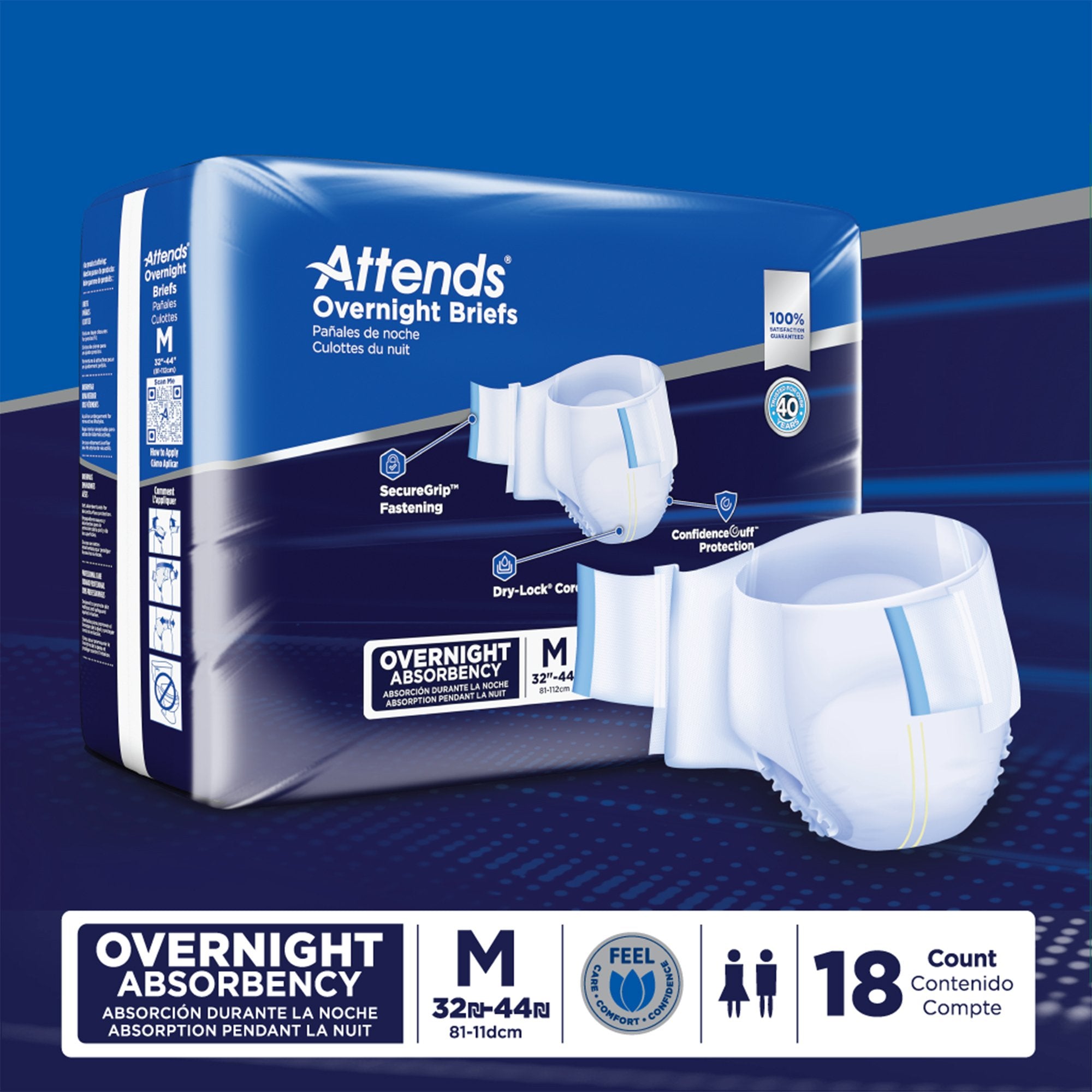 Attends® Briefs with Overnight Protection, Medium DDEW20