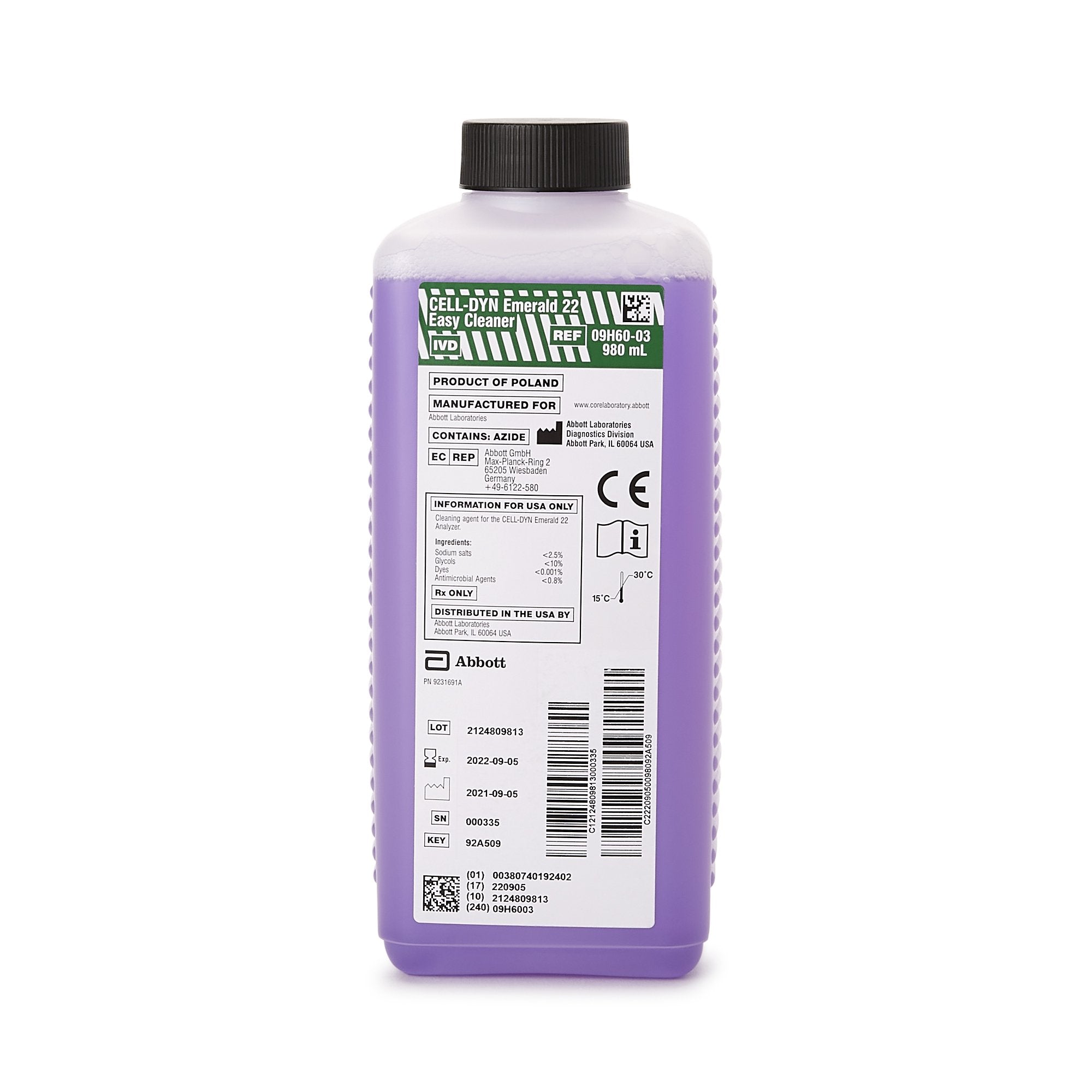 Cell-Dyn® Hematology System Reagent, Cleaner 09H6003