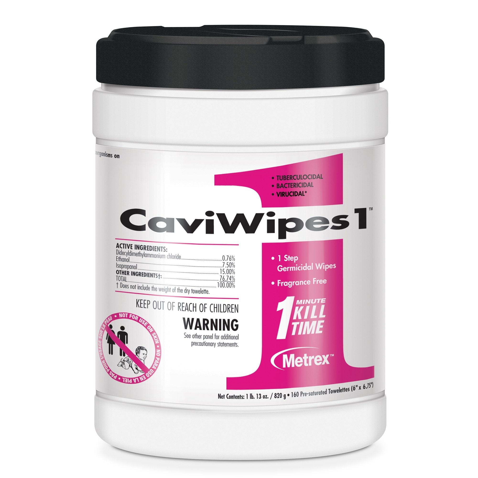 CaviWipes1 Surface Disinfectant, Alcohol Based, nonsterile, Disposable 13-5100