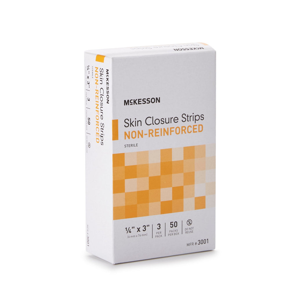 McKesson Non-Reinforced Skin Closure Strip, 1/4 x 3 Inch 3001