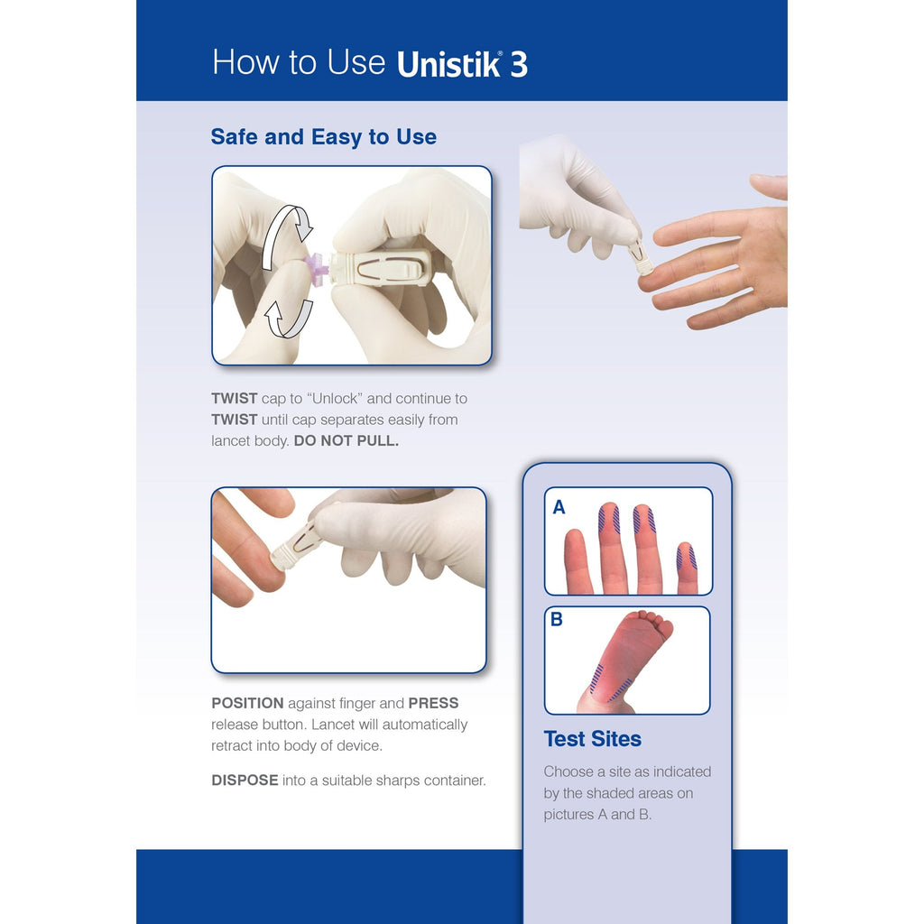 Unistik® 3 Comfort Safety Lancet AT 1044